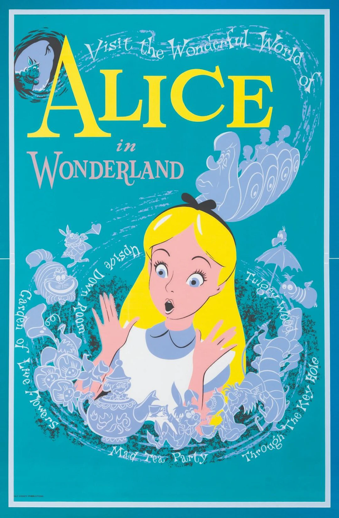 An Alice in Wonderland Attraction Poster.