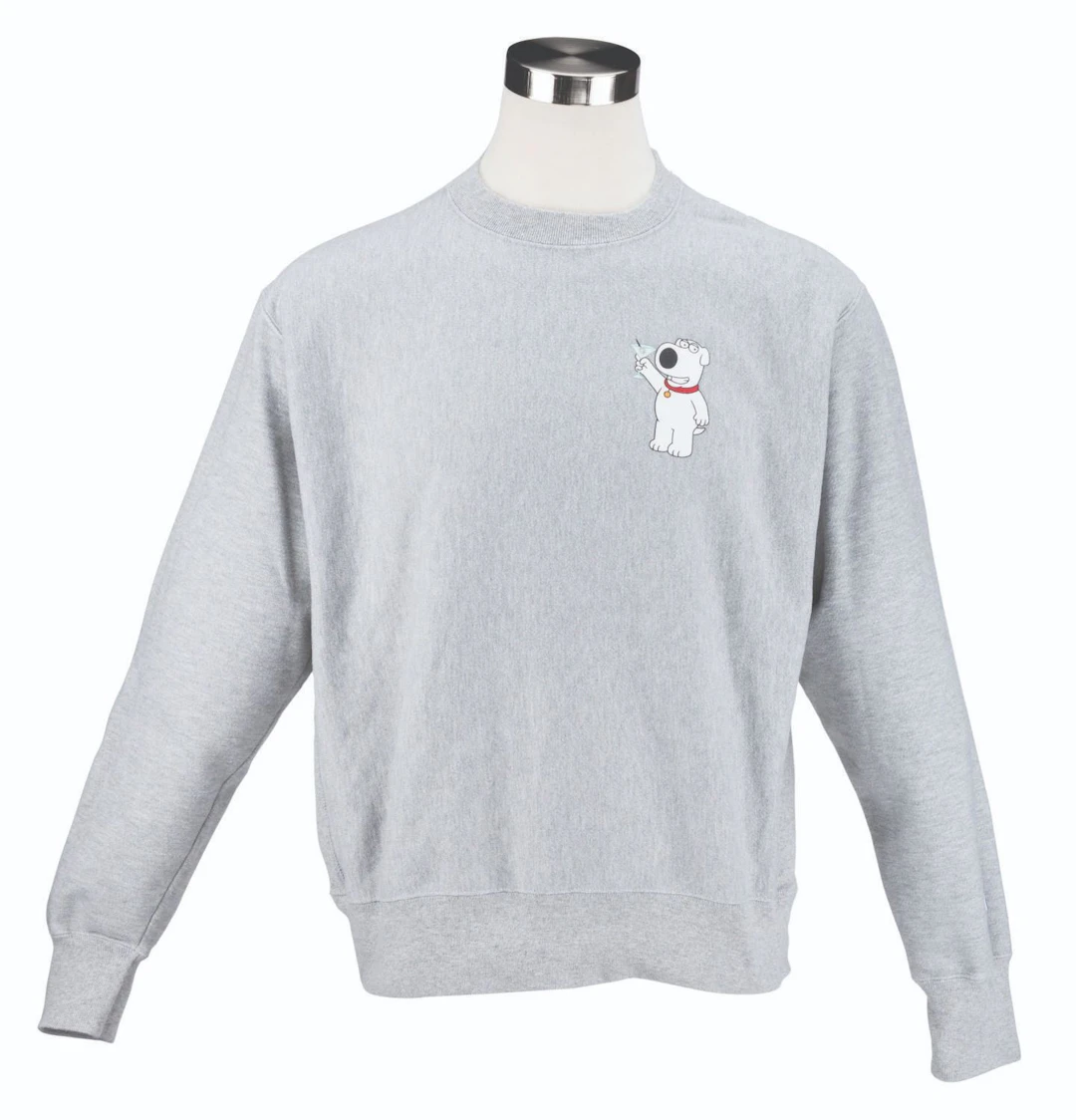 A "Family Guy" Crew Exclusive Brian Griffin Sweatshirt.