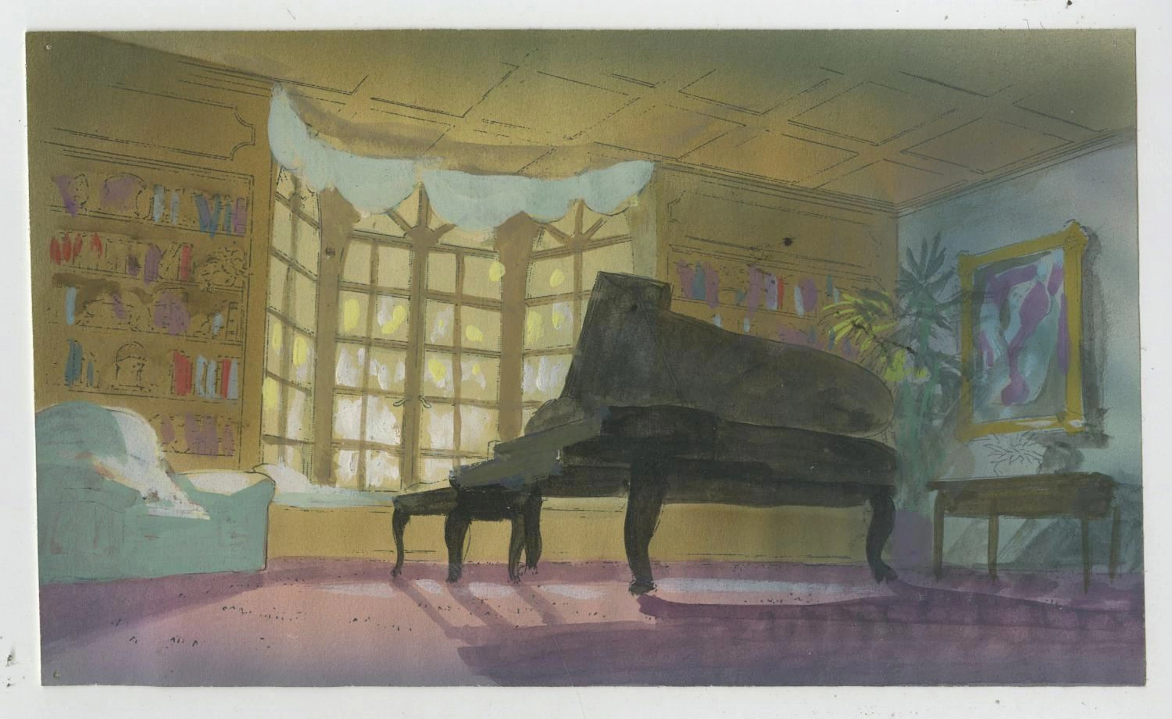 An "Oliver & Company" Color Key Concept Painting.