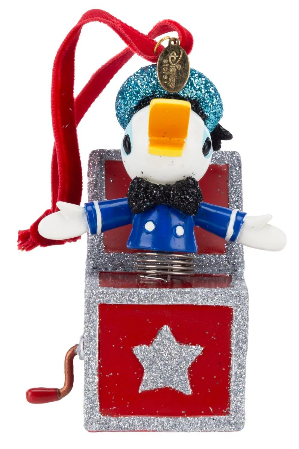 A Donald Duck Jack-in-the-Box Ornament. | Barnebys