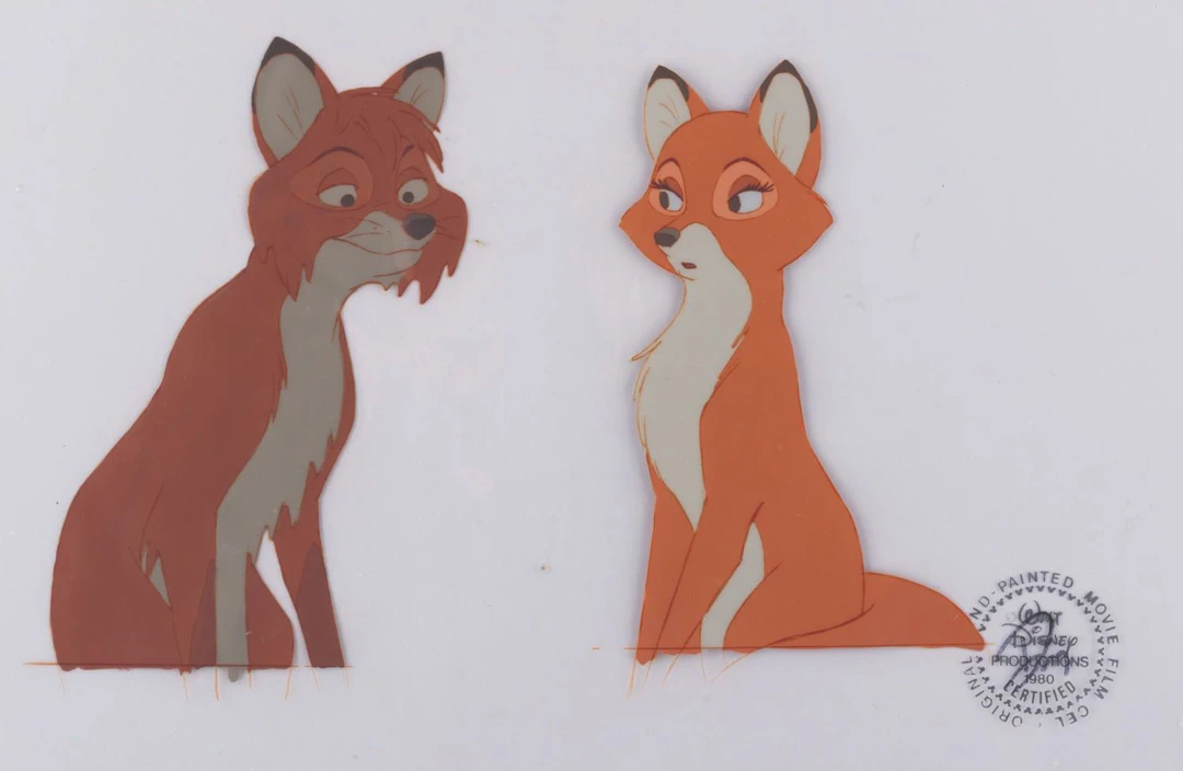 A Pair of "The Fox and the Hound" Original Production Cels.