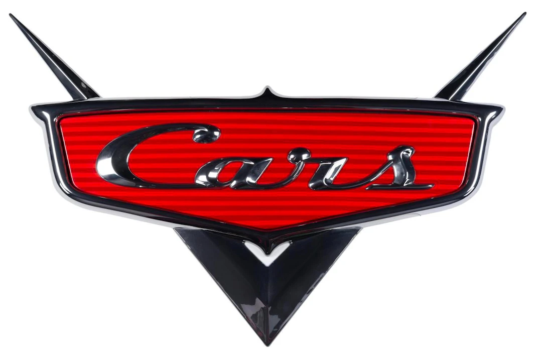 A Disney Store "Cars" Logo Sign.