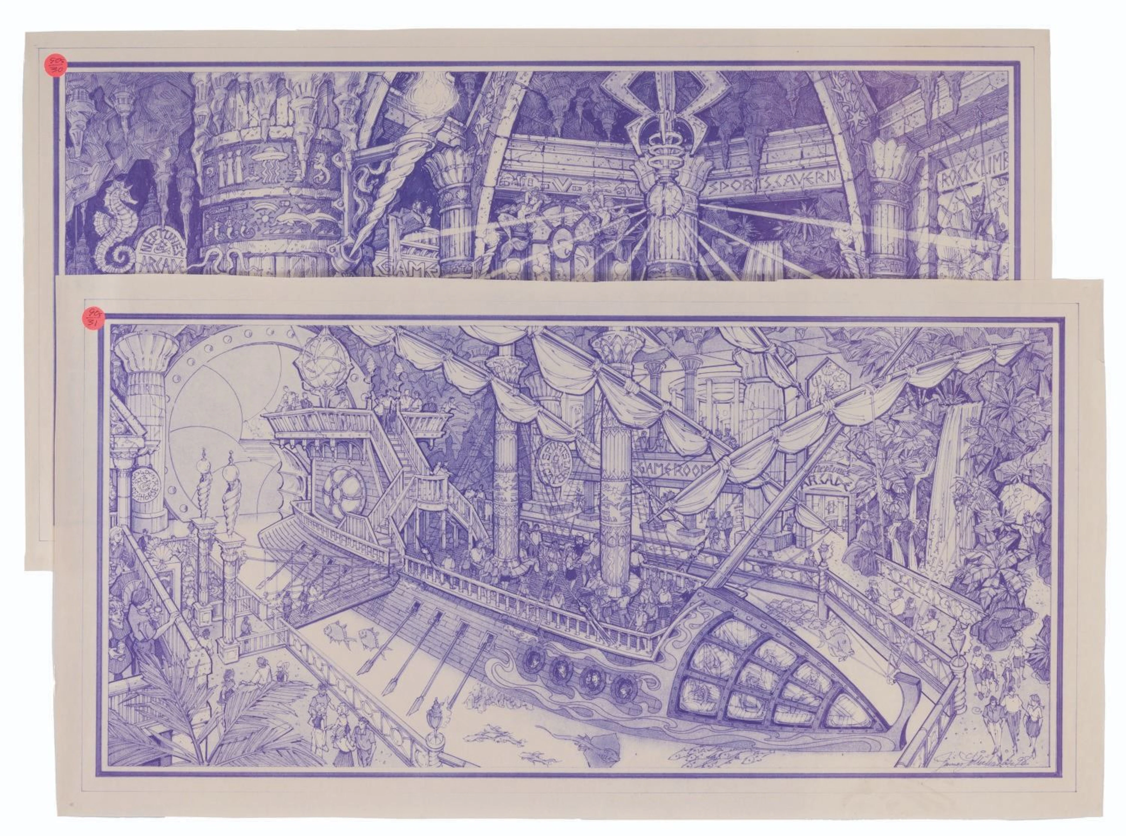 A Pair of Neptune's Arcade Concept Prints.