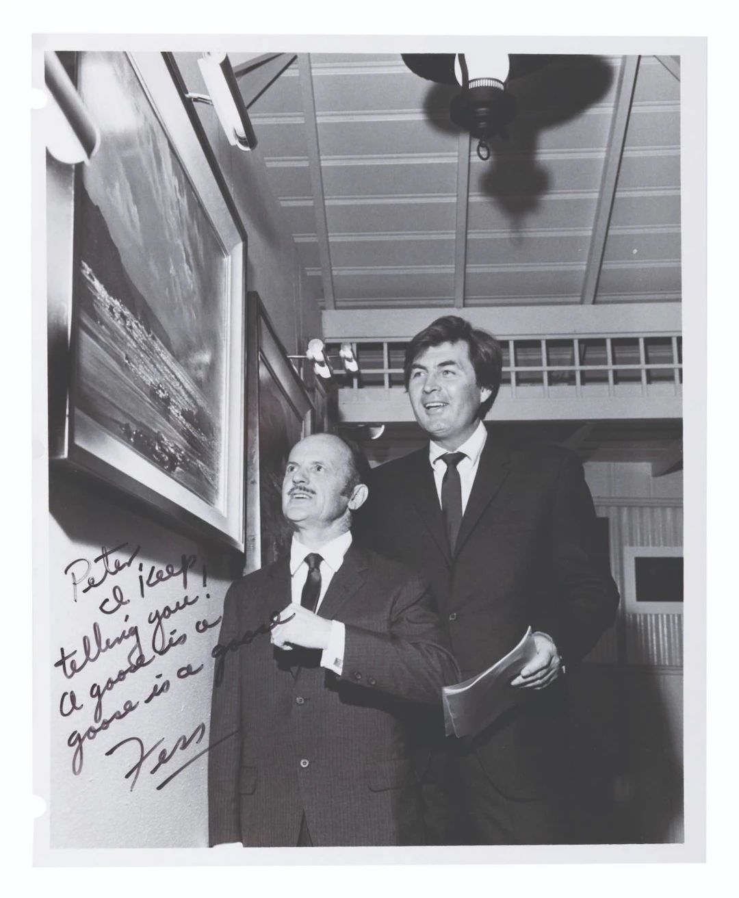 A Fess Parker Signed Photograph to Peter Ellenshaw.