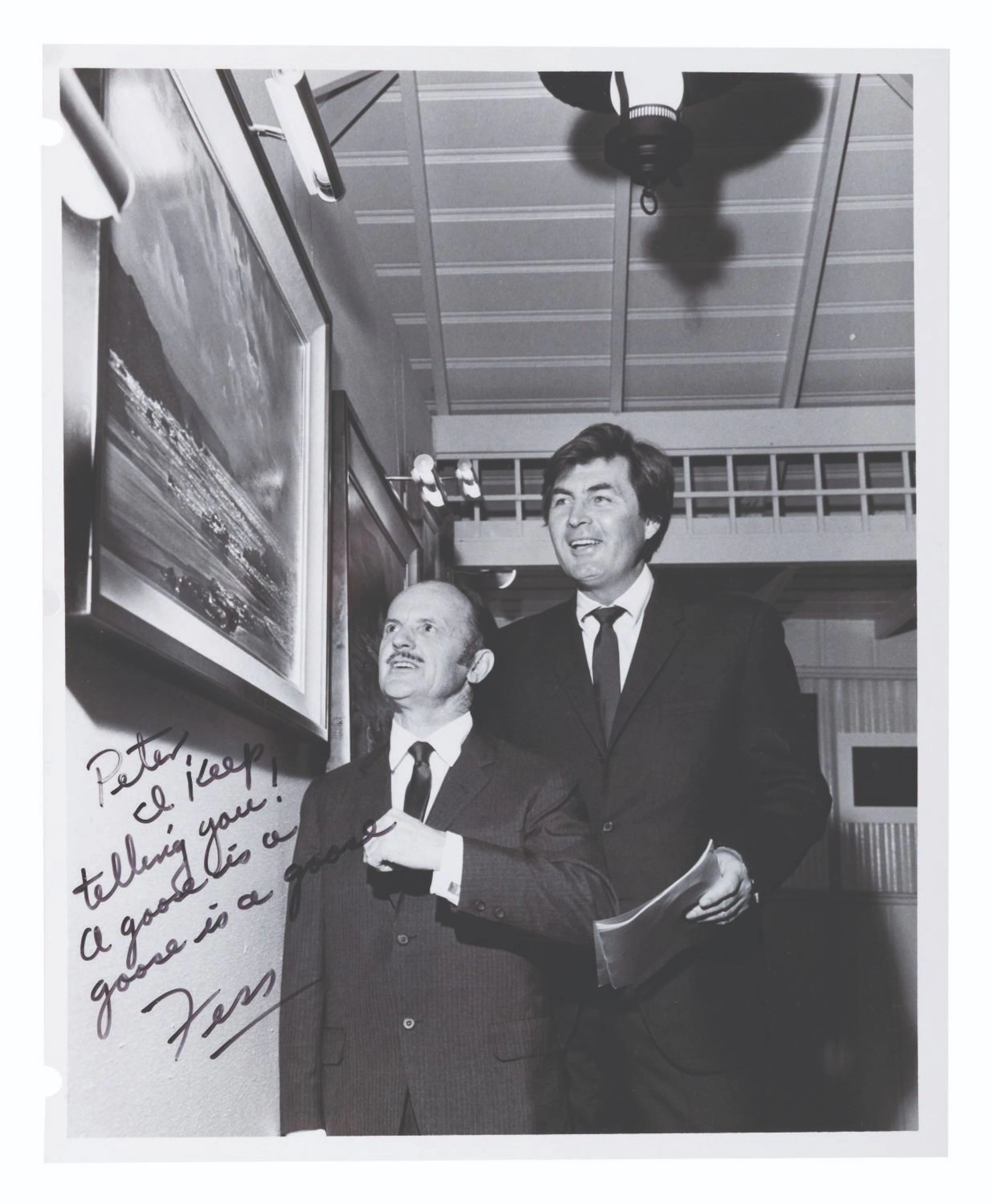 A Fess Parker Signed Photograph to Peter Ellenshaw.