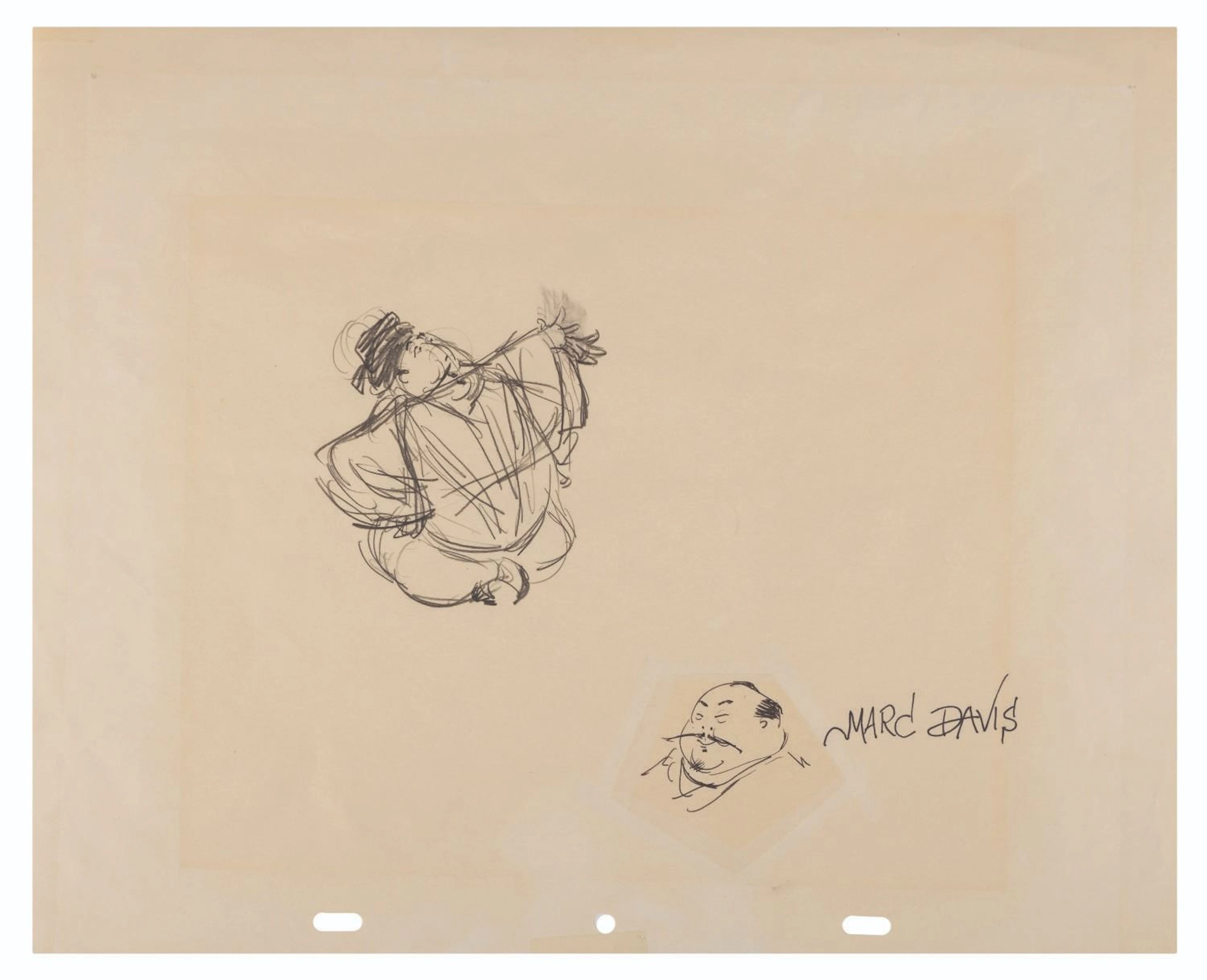 A Marc Davis Character Drawing with Signature.