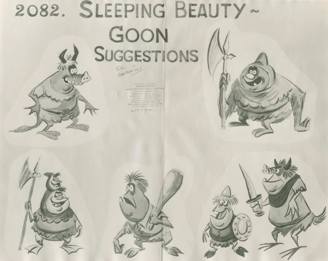 A "Sleeping Beauty" Goons Photostat Model Sheet.