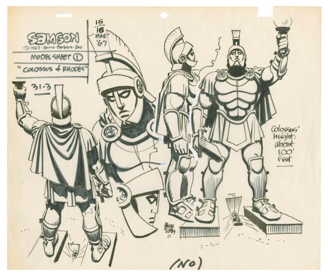 An Alex Toth "Samson & Goliath" Original Model Drawing.