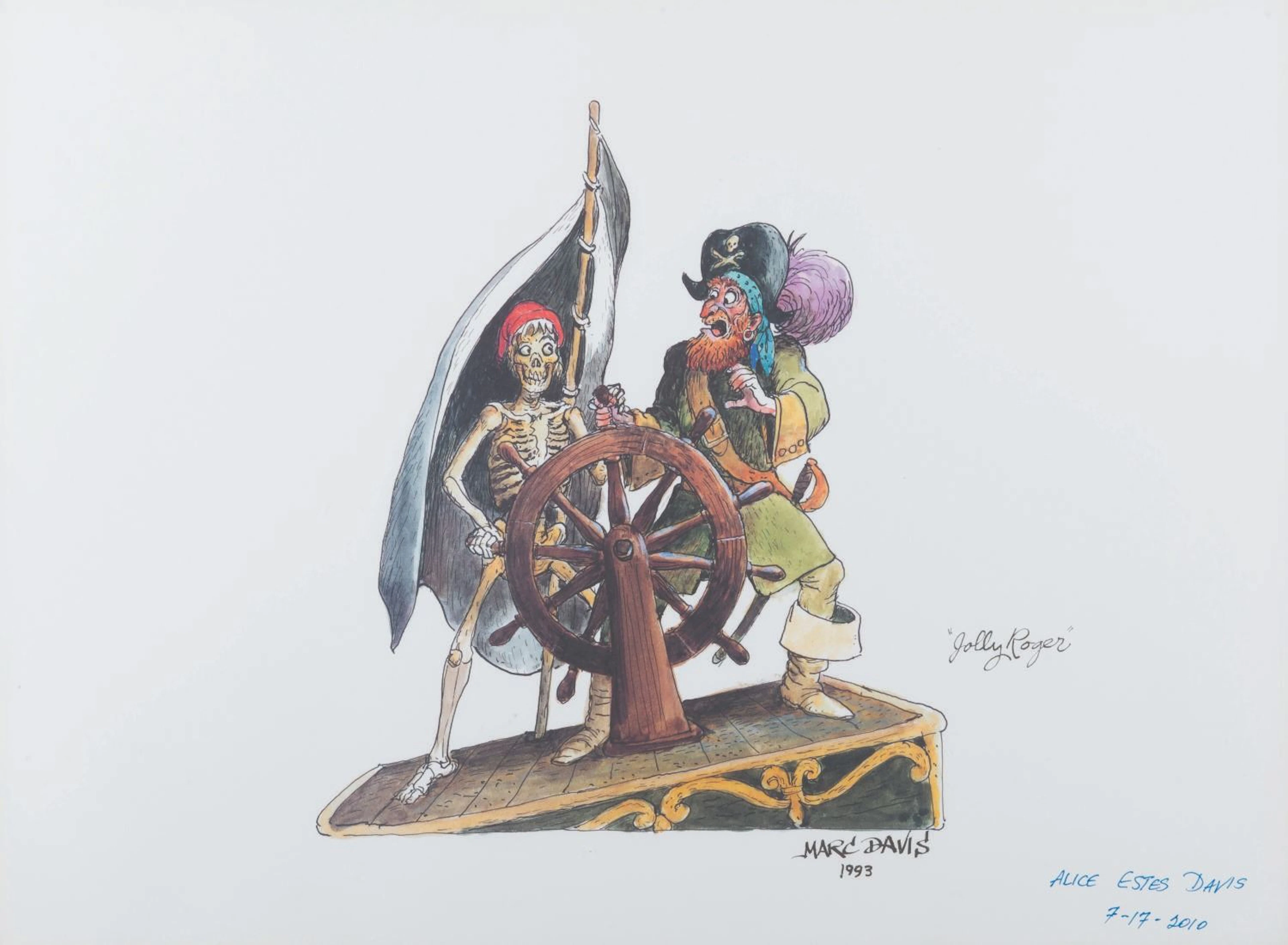 A Marc Davis "Jolly Roger" Print Signed by Alice Davis.
