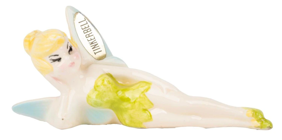 A 1960s Tinker Bell Ceramic Figurine by Enesco.