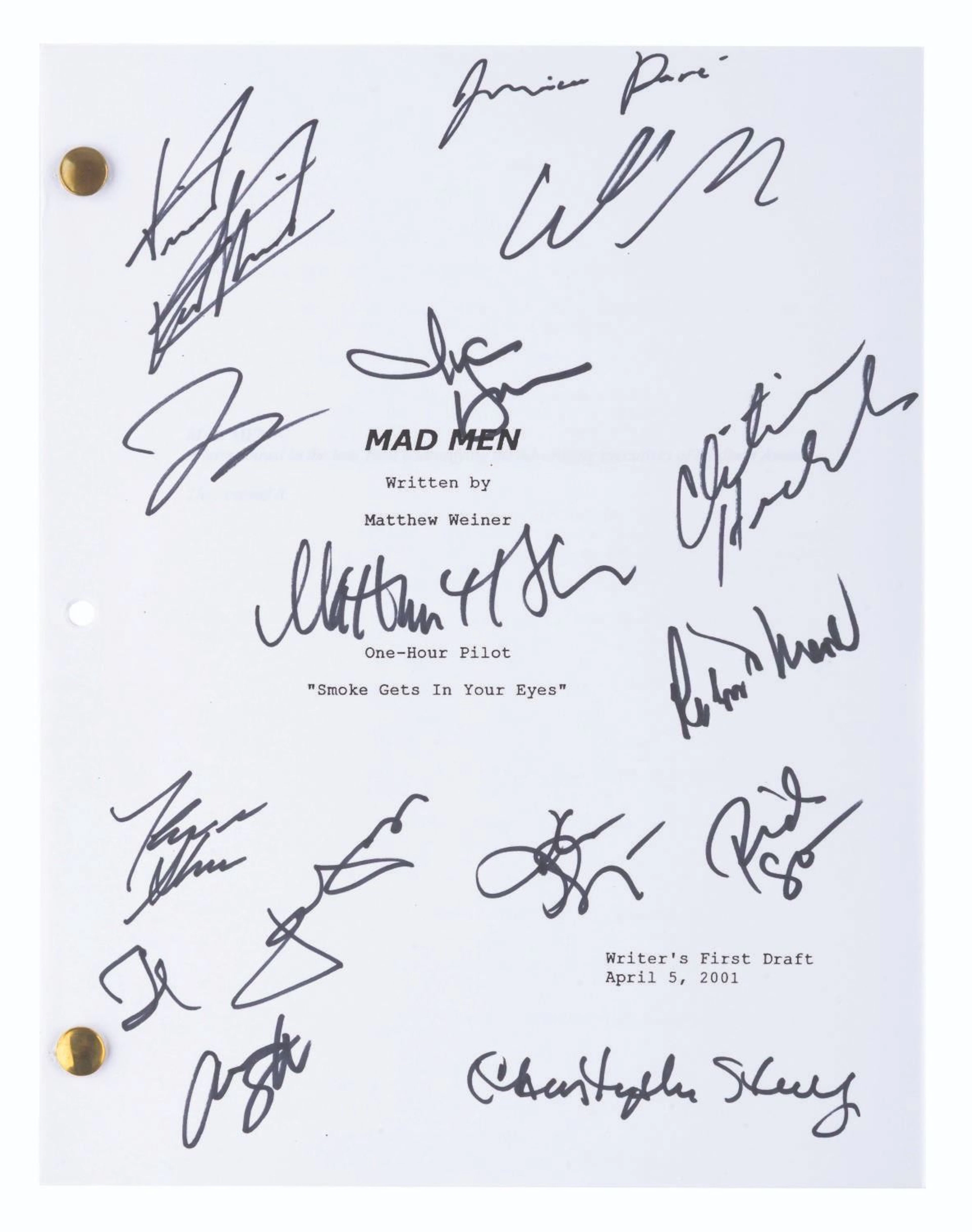 A Multi-Signed "Mad Men" Pilot Script.