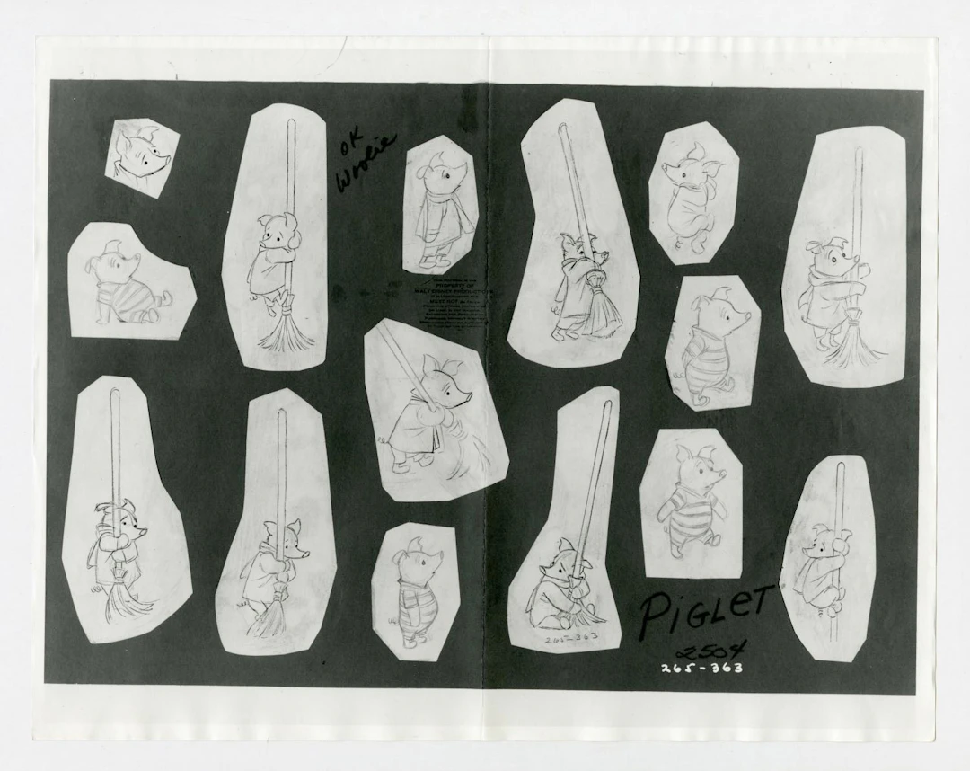A Rare "Winnie the Pooh and the Honey Tree" Piglet Model Sheet.