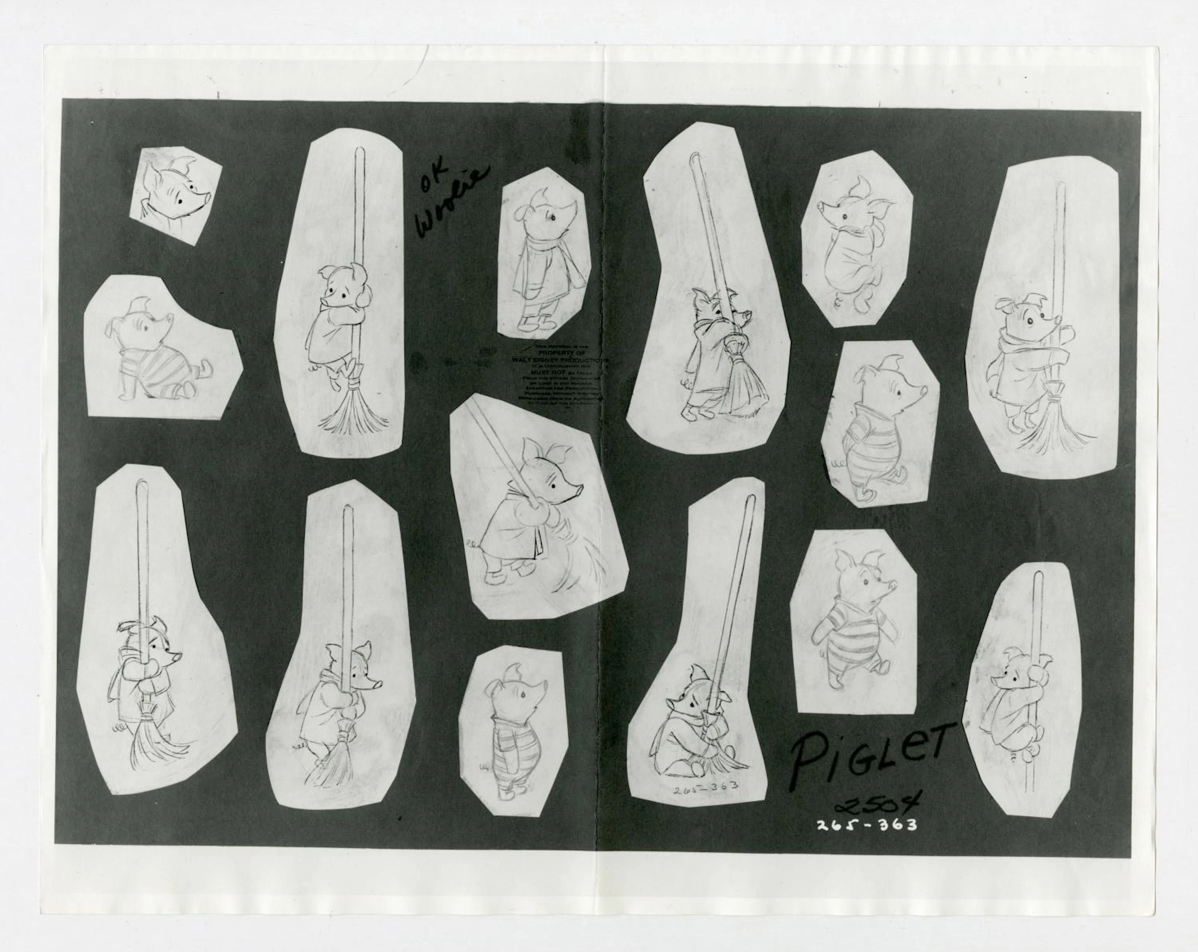 A Rare "Winnie the Pooh and the Honey Tree" Piglet Model Sheet.