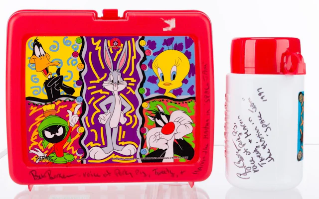 A Bob Bergen Signed Looney Tunes Lunchbox and Thermos.