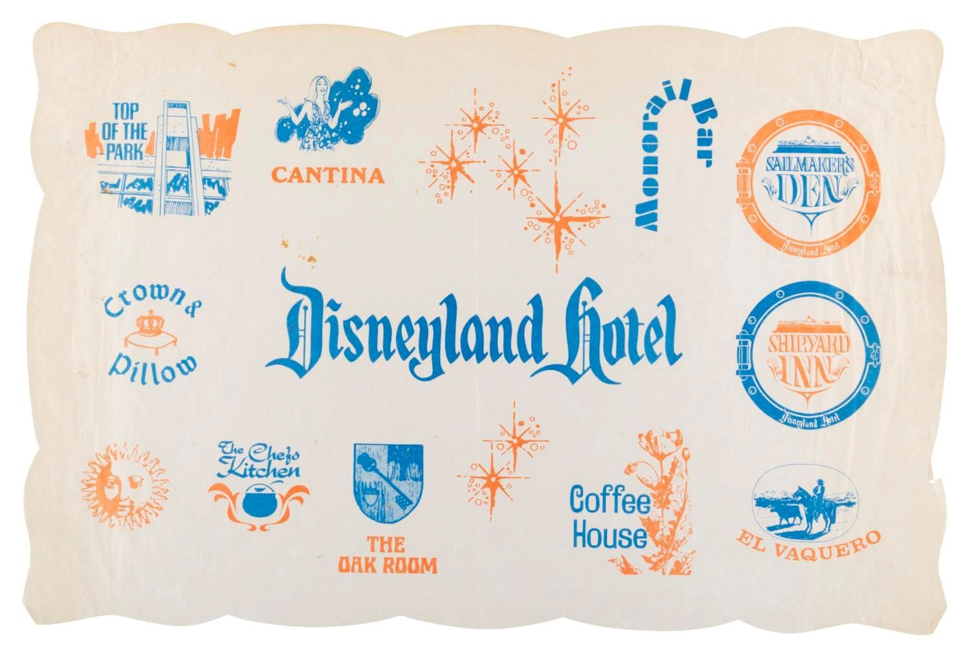 An Early Disneyland Hotel Placemat.