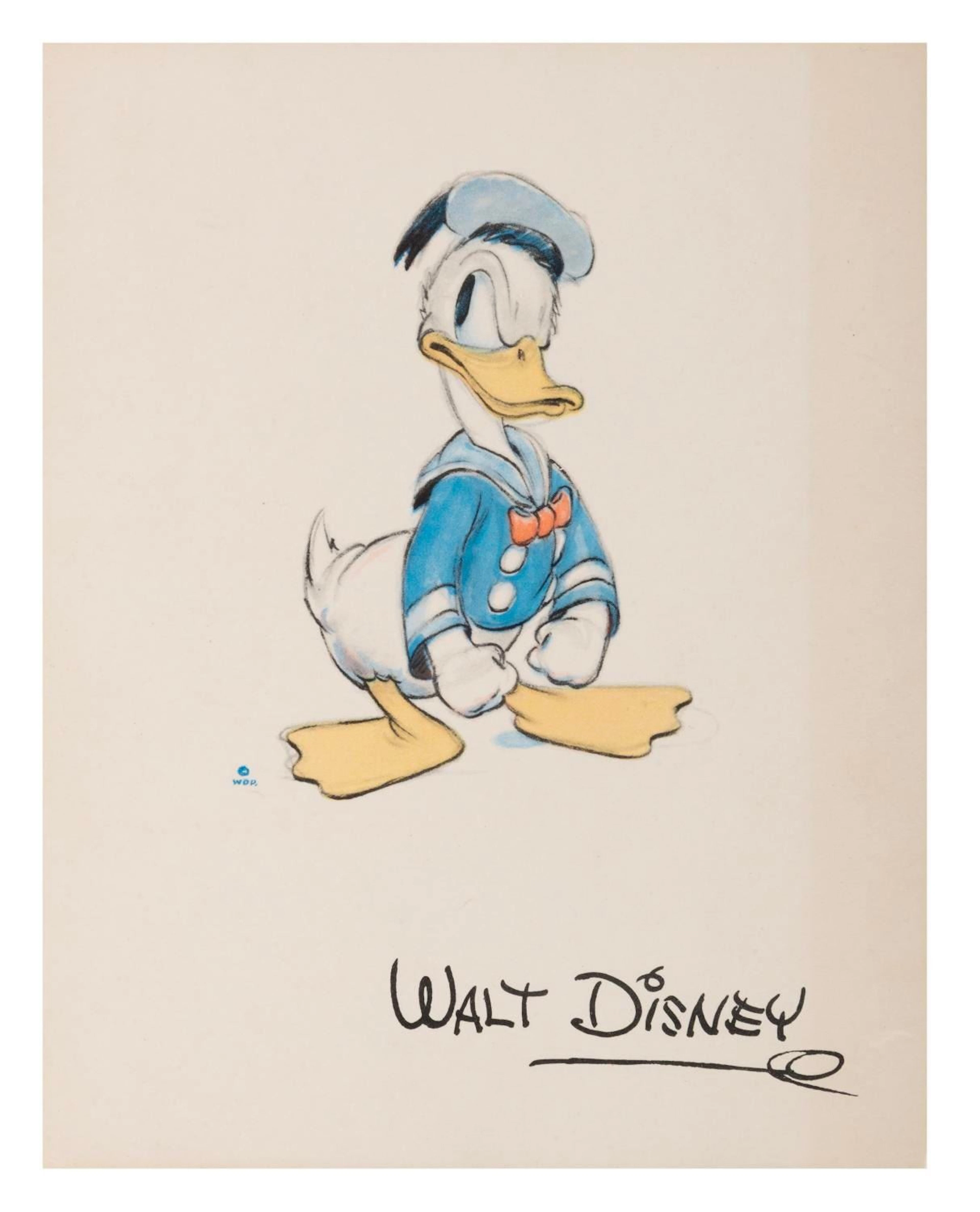 A 1940s Donald Duck Fan Card.