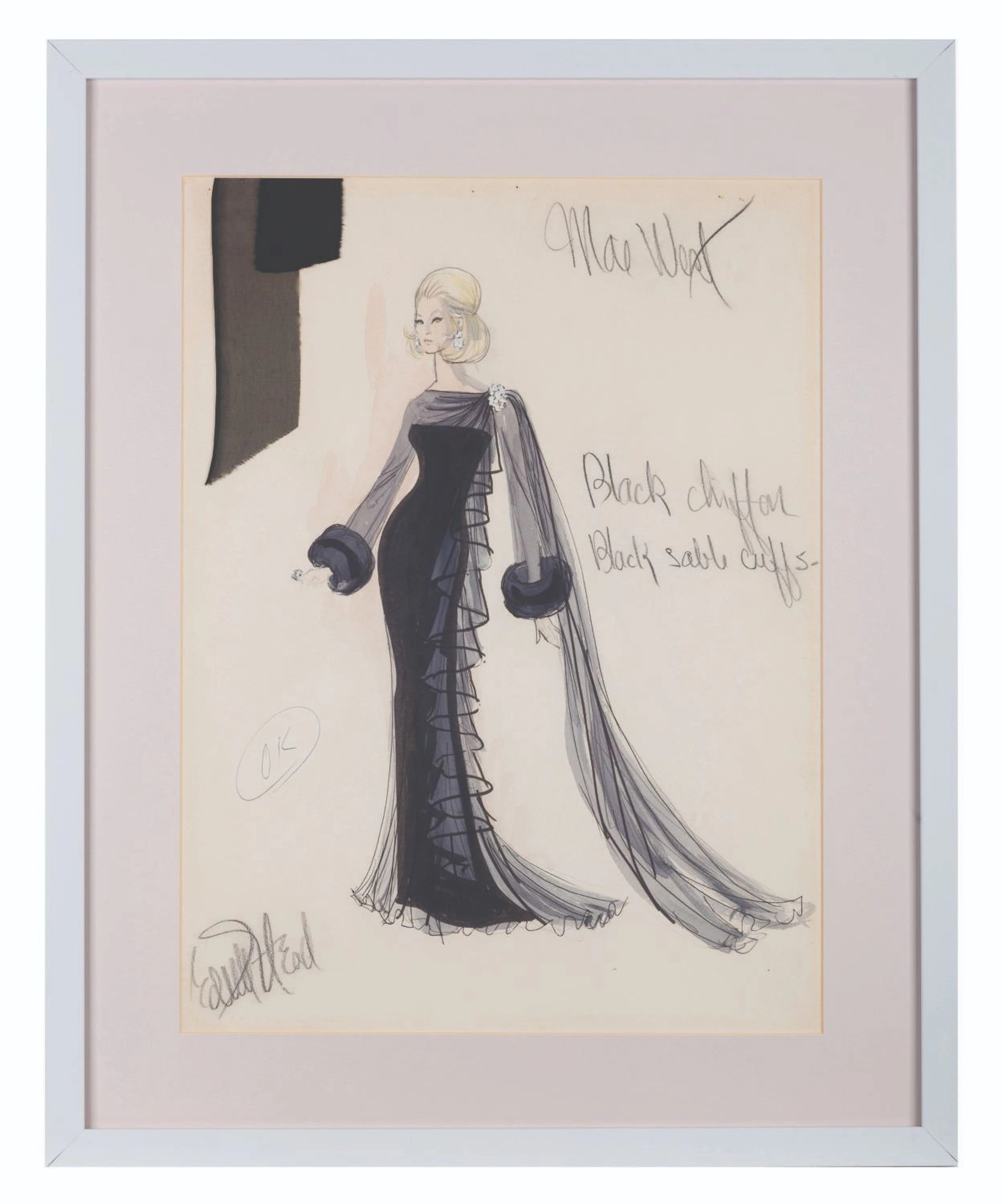 An Edith Head Costume Design for Mae West.
