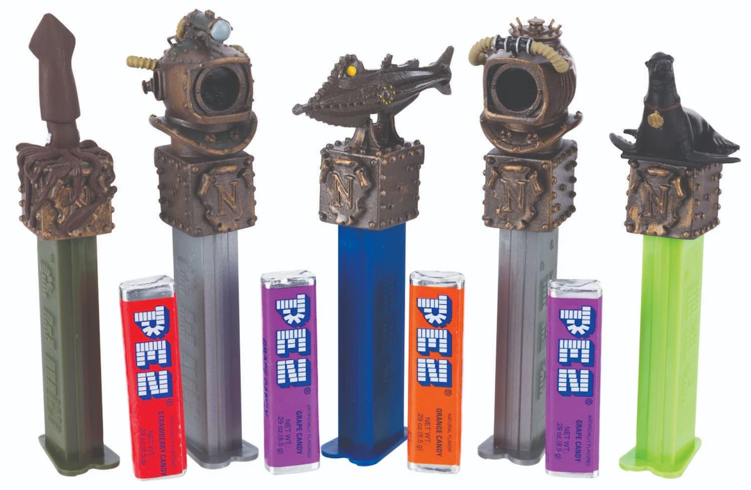 A "20,000 Leagues Under the Sea" Custom PEZ Dispenser Set.
