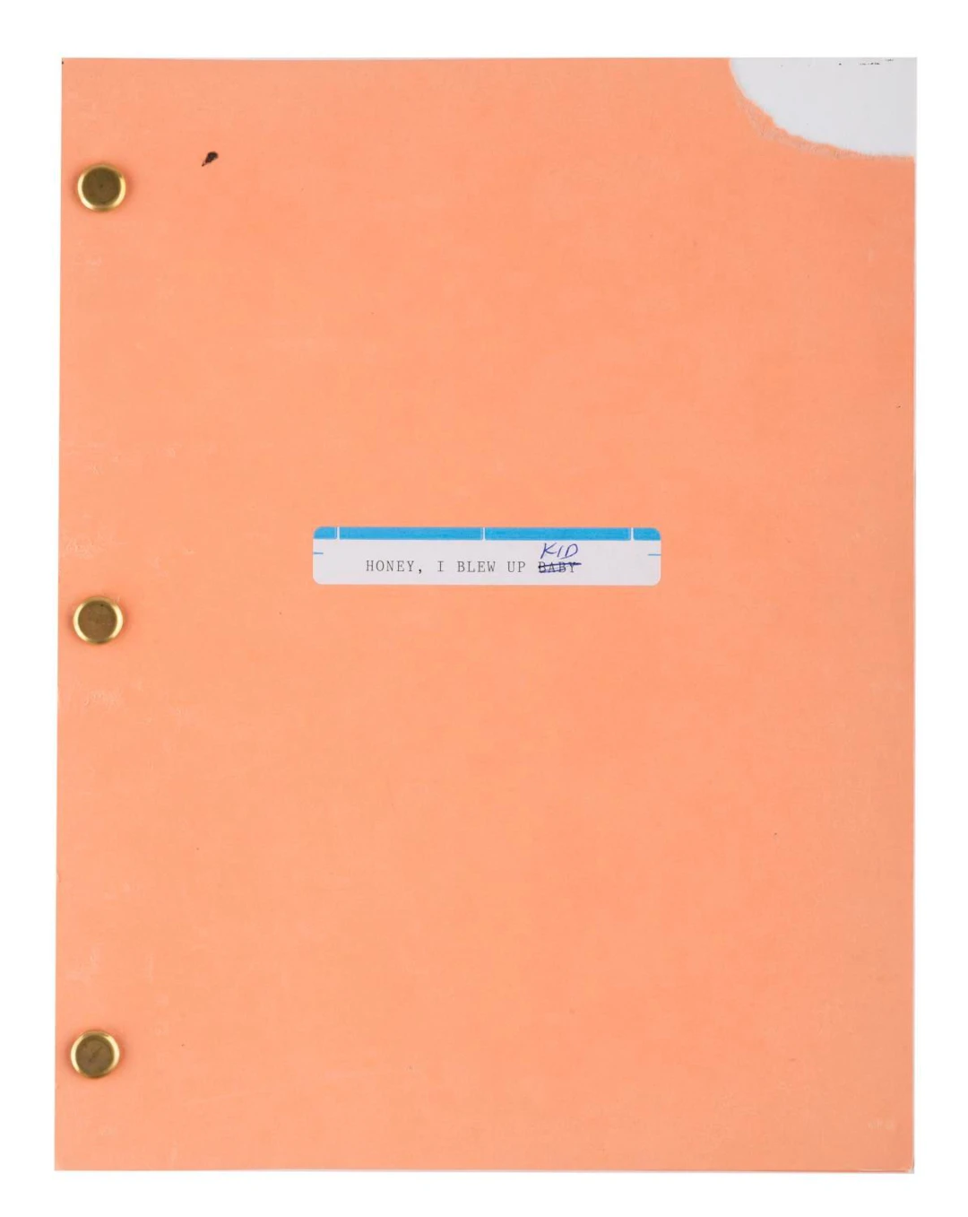 A "Honey, I Blew Up Kid" Script.