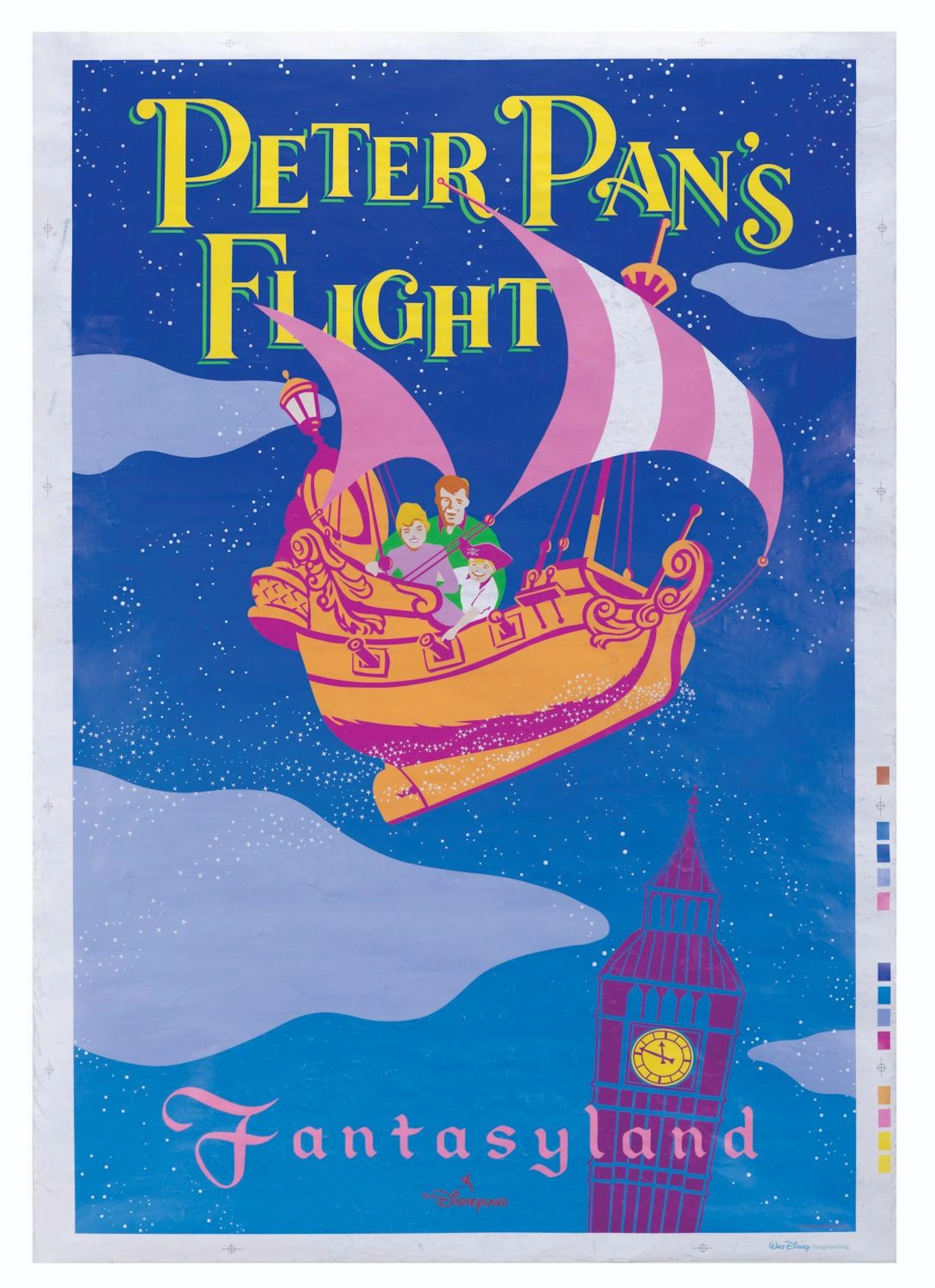 A Euro Disney Peter Pan's Flight Attraction Poster.