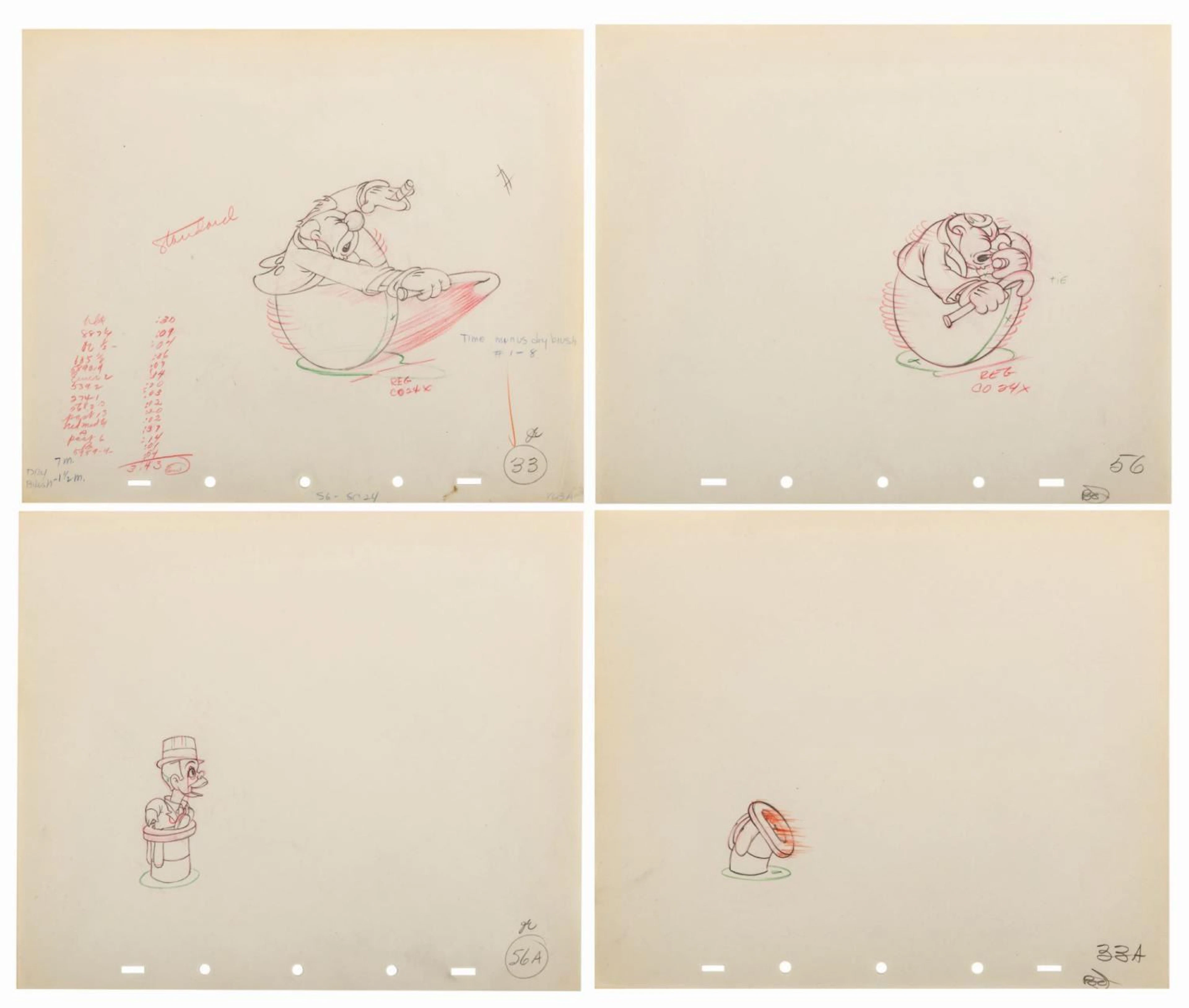 A Collection of “Mother Goose Goes Hollywood” Drawings.
