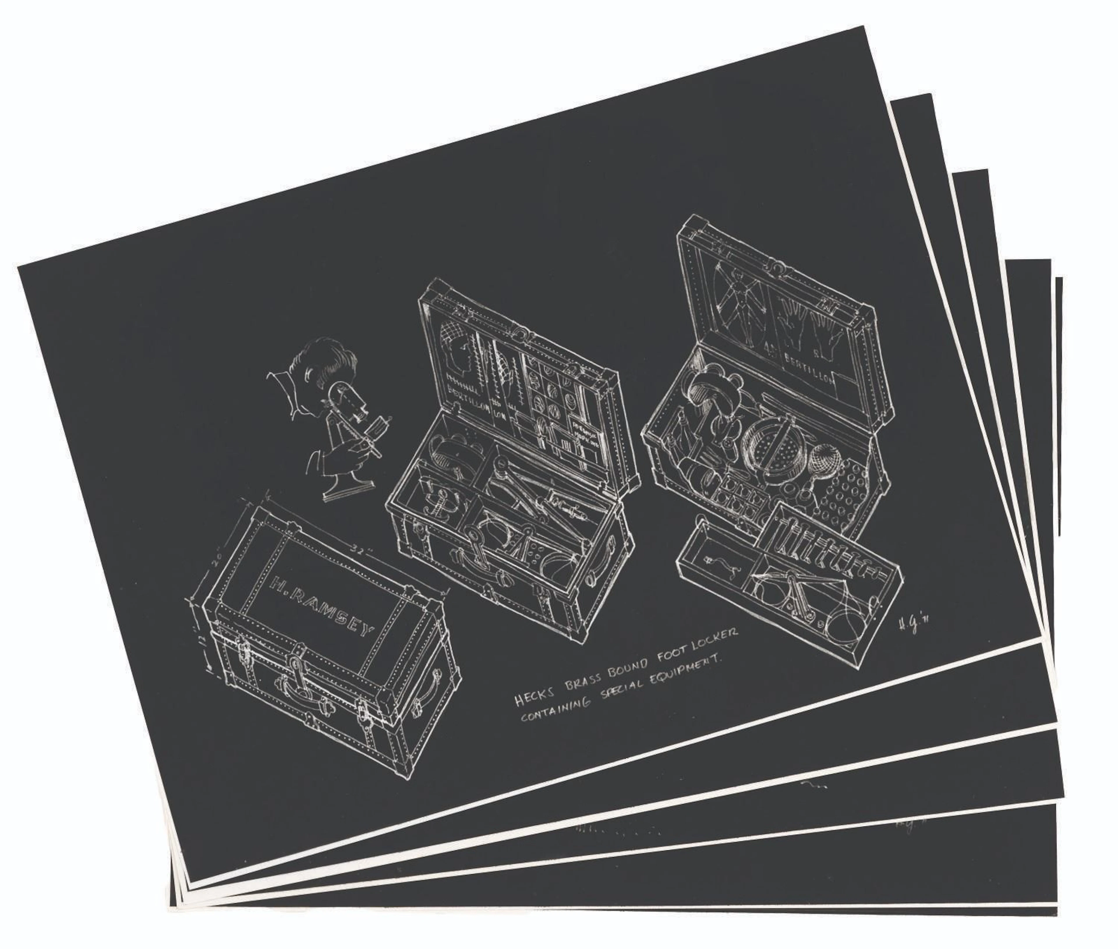 A Collection of Harper Goff "Hec Ramsey" Concept Prints.