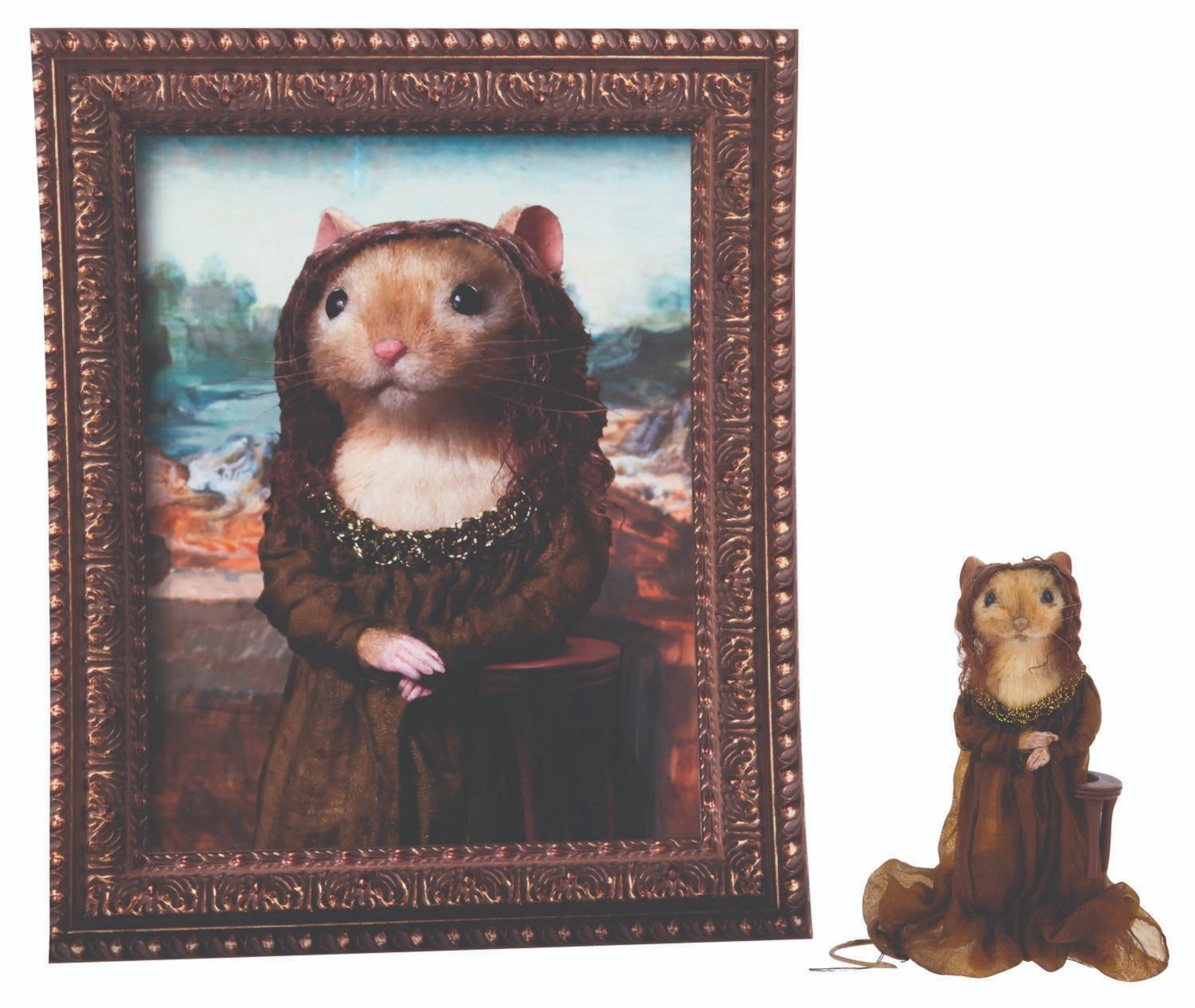 A "Dinner for Schmucks" Prop Taxidermy Mona Lisa Mouse.
