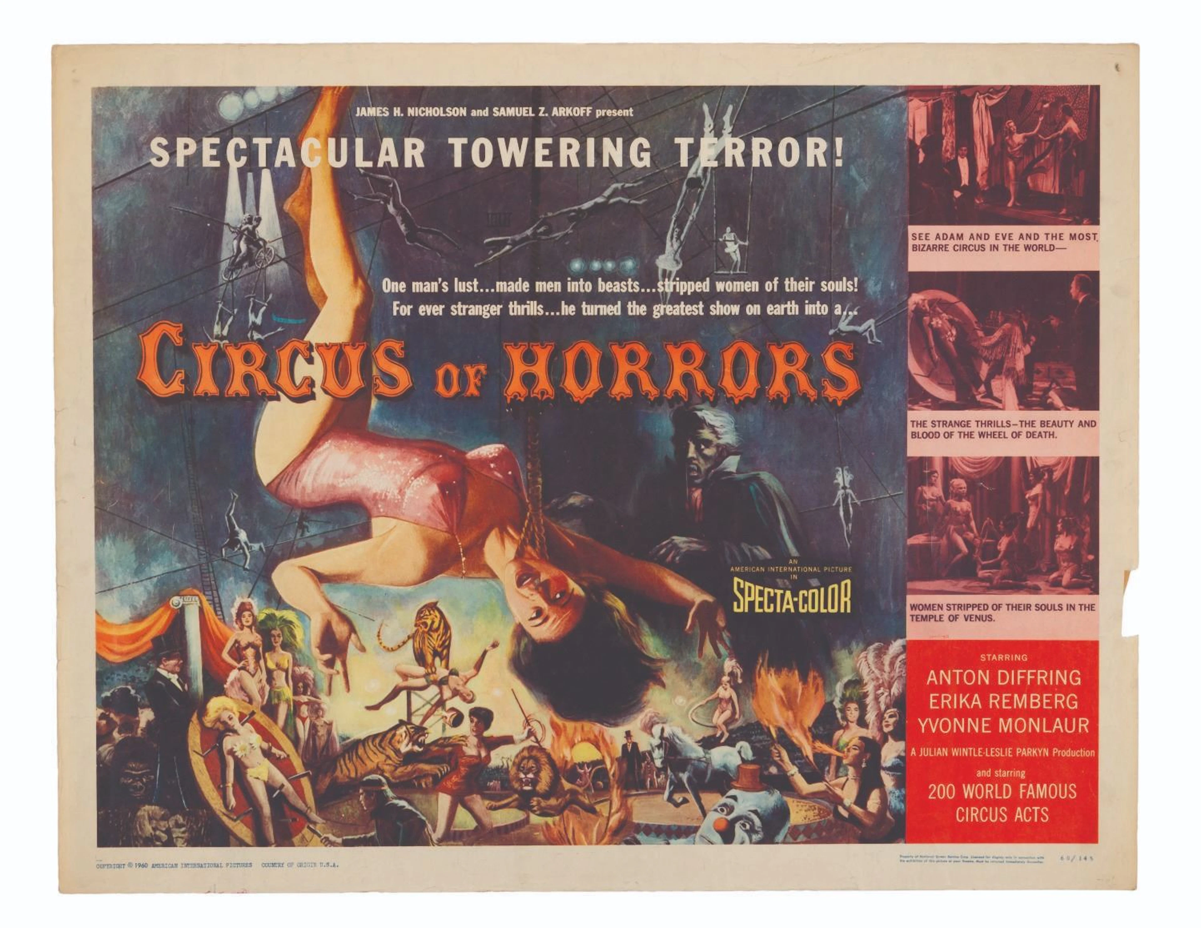 A"Circus of Horrors" Half-Sheet.