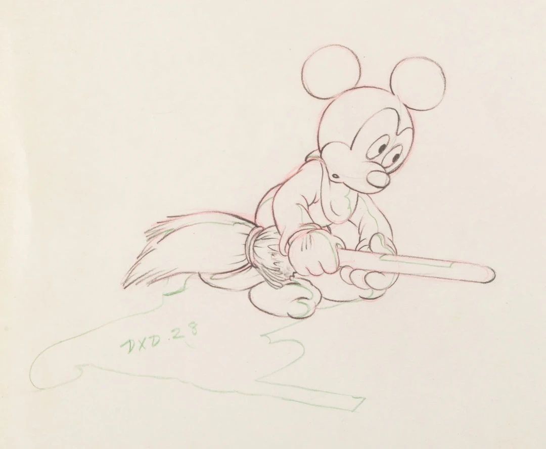 A "Fantasia" Sorcerer Mickey Original Production Drawing.