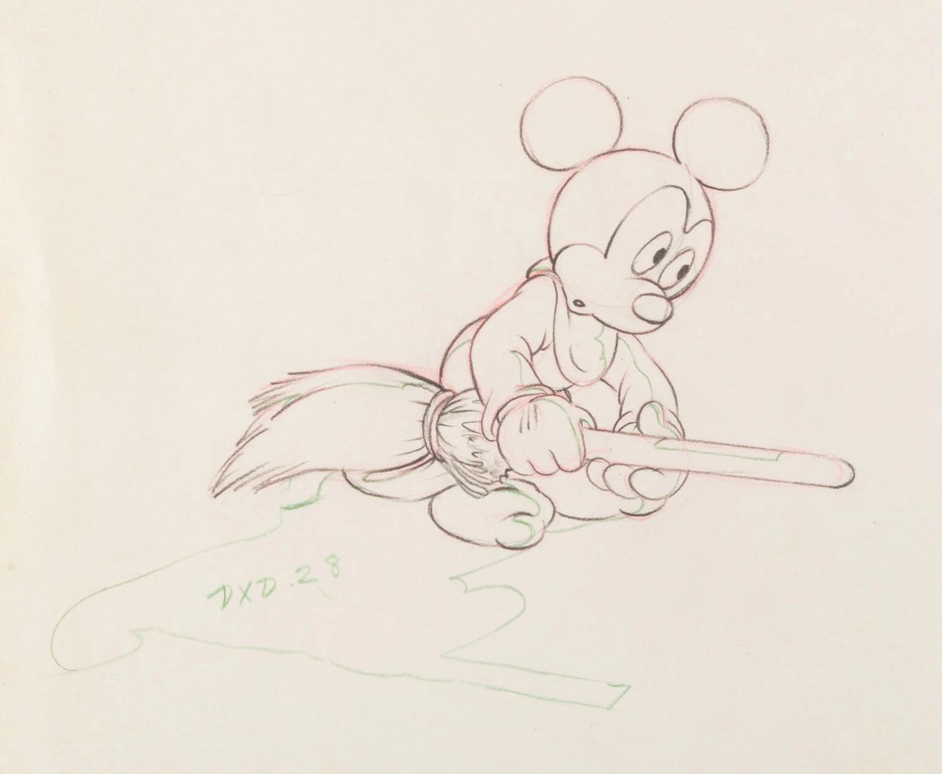 A "Fantasia" Sorcerer Mickey Original Production Drawing.