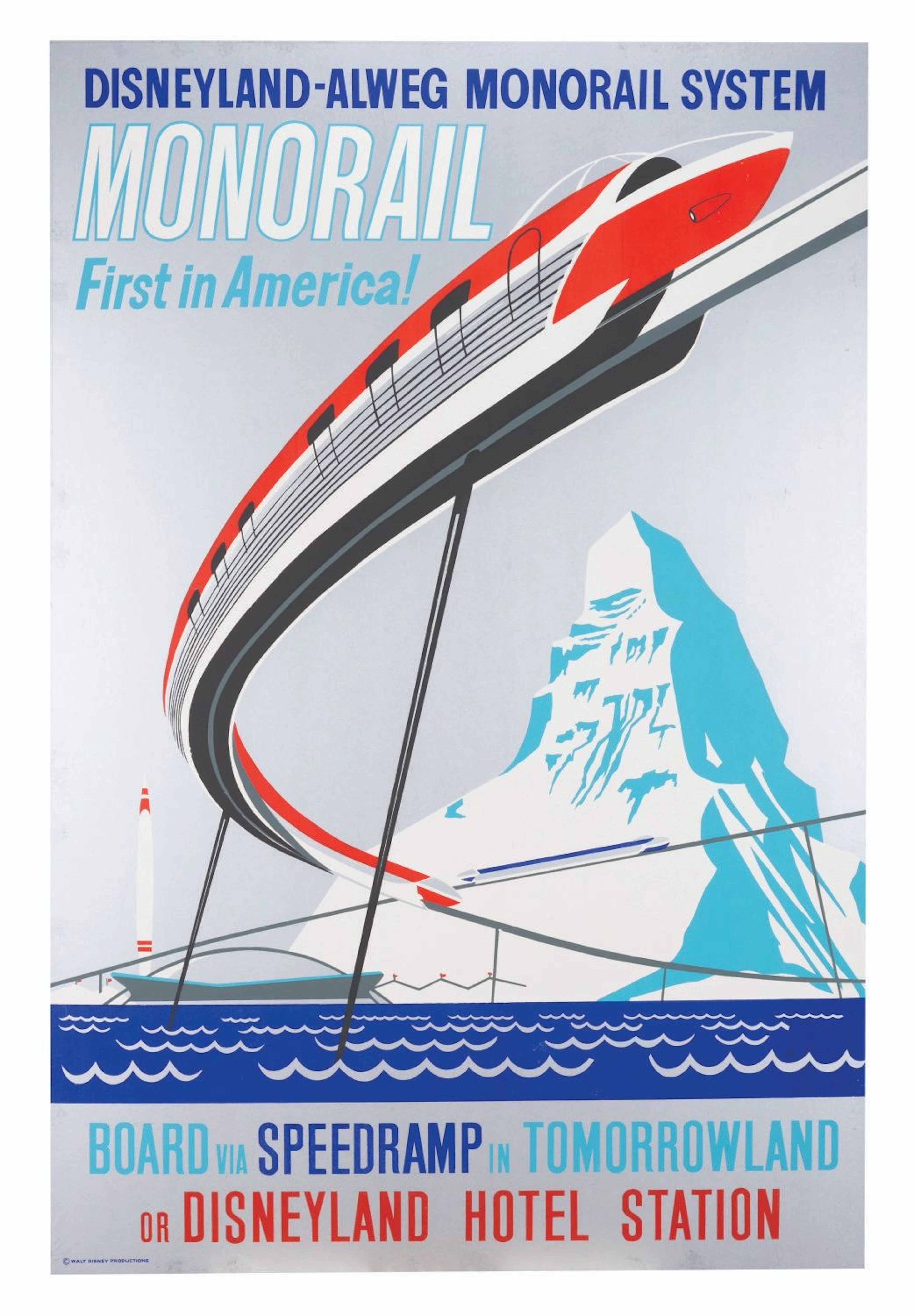 A Disneyland-Alweg Monorail Attraction Poster.