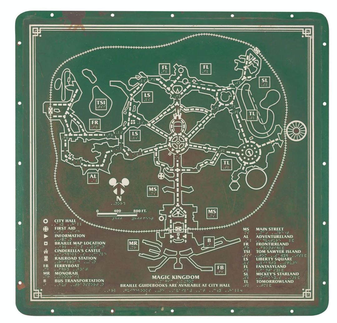 A Magic Kingdom Braille Map.