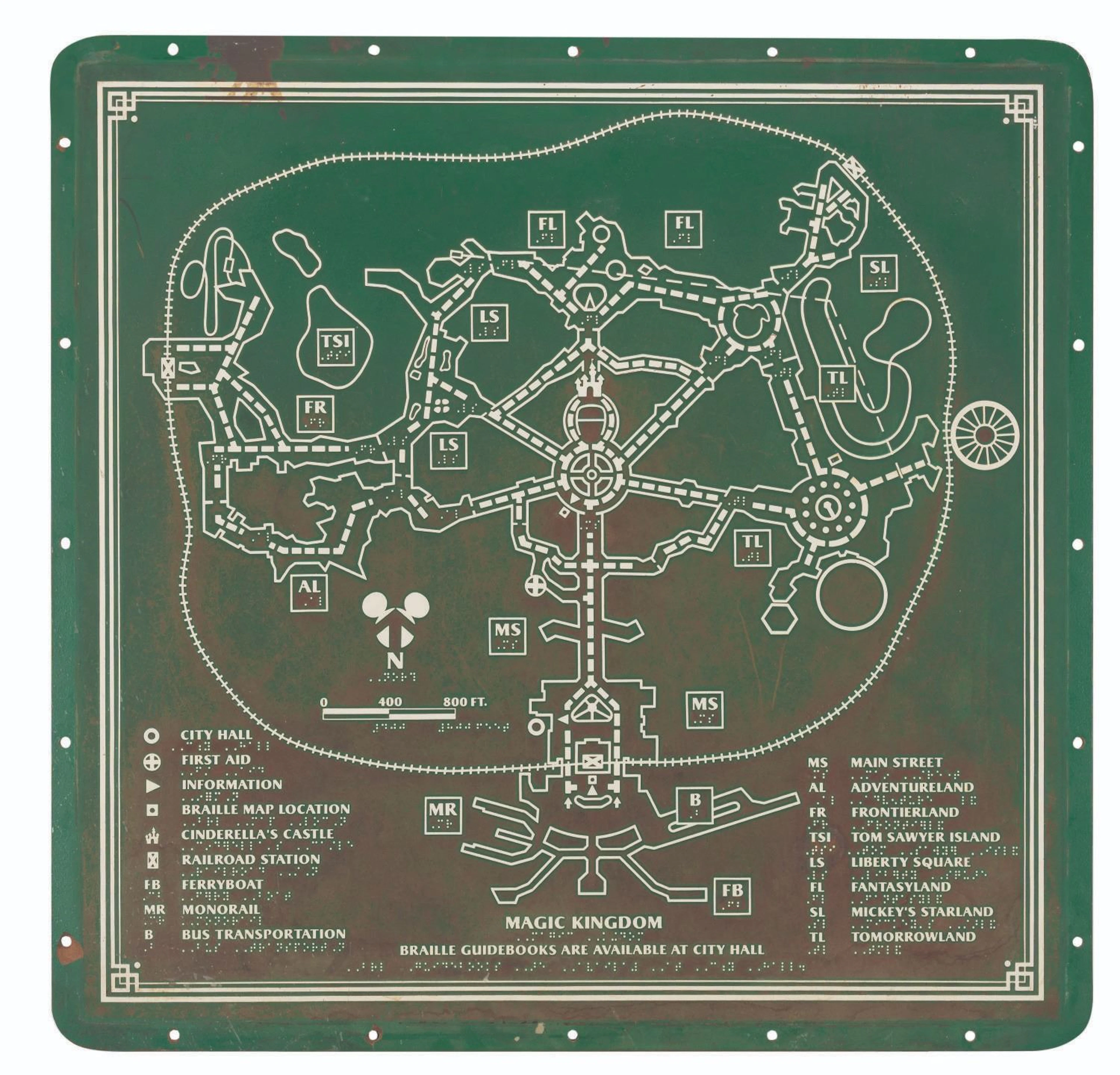 A Magic Kingdom Braille Map.