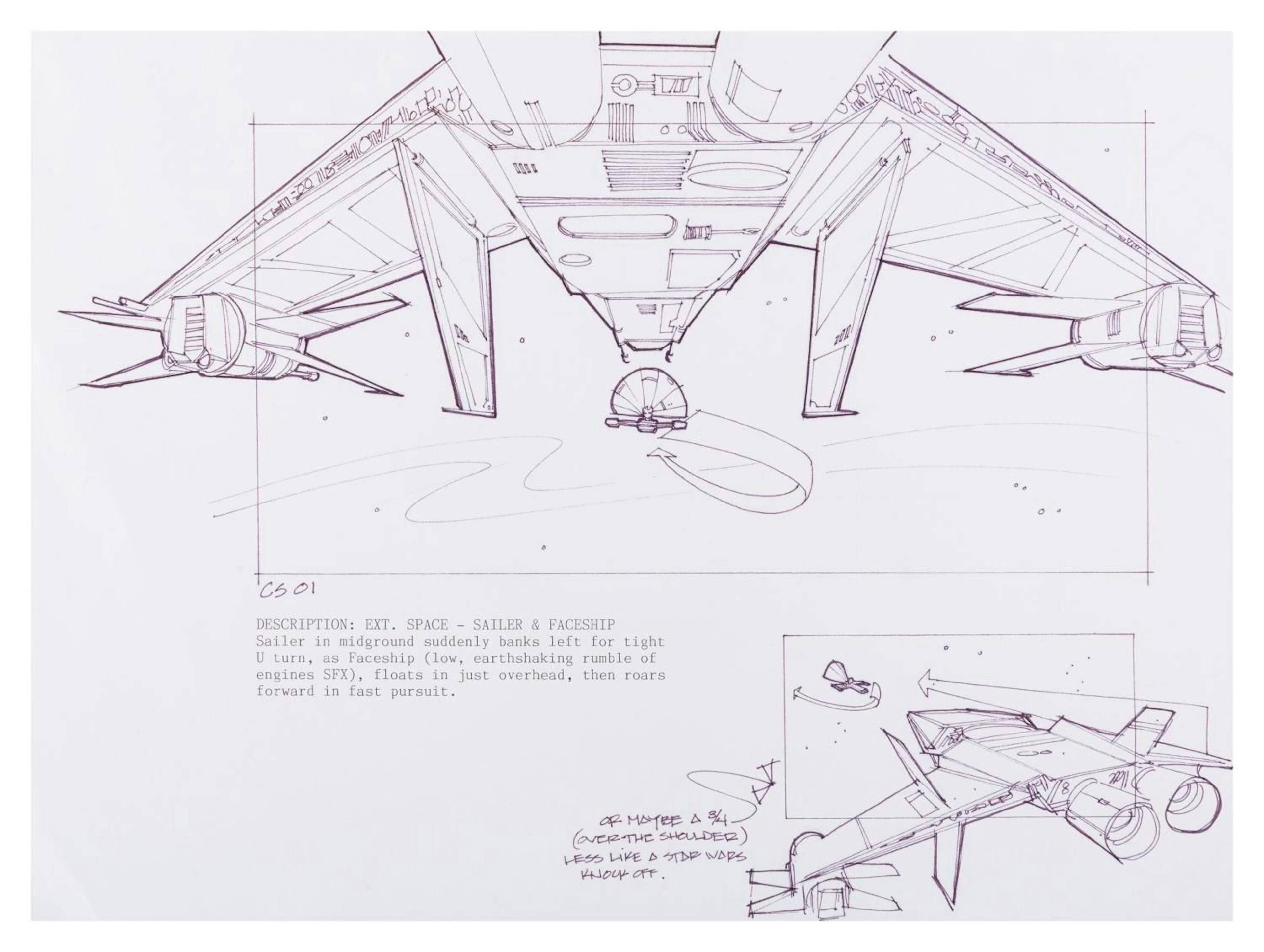 An Original Captain EO Spaceship Storyboard.