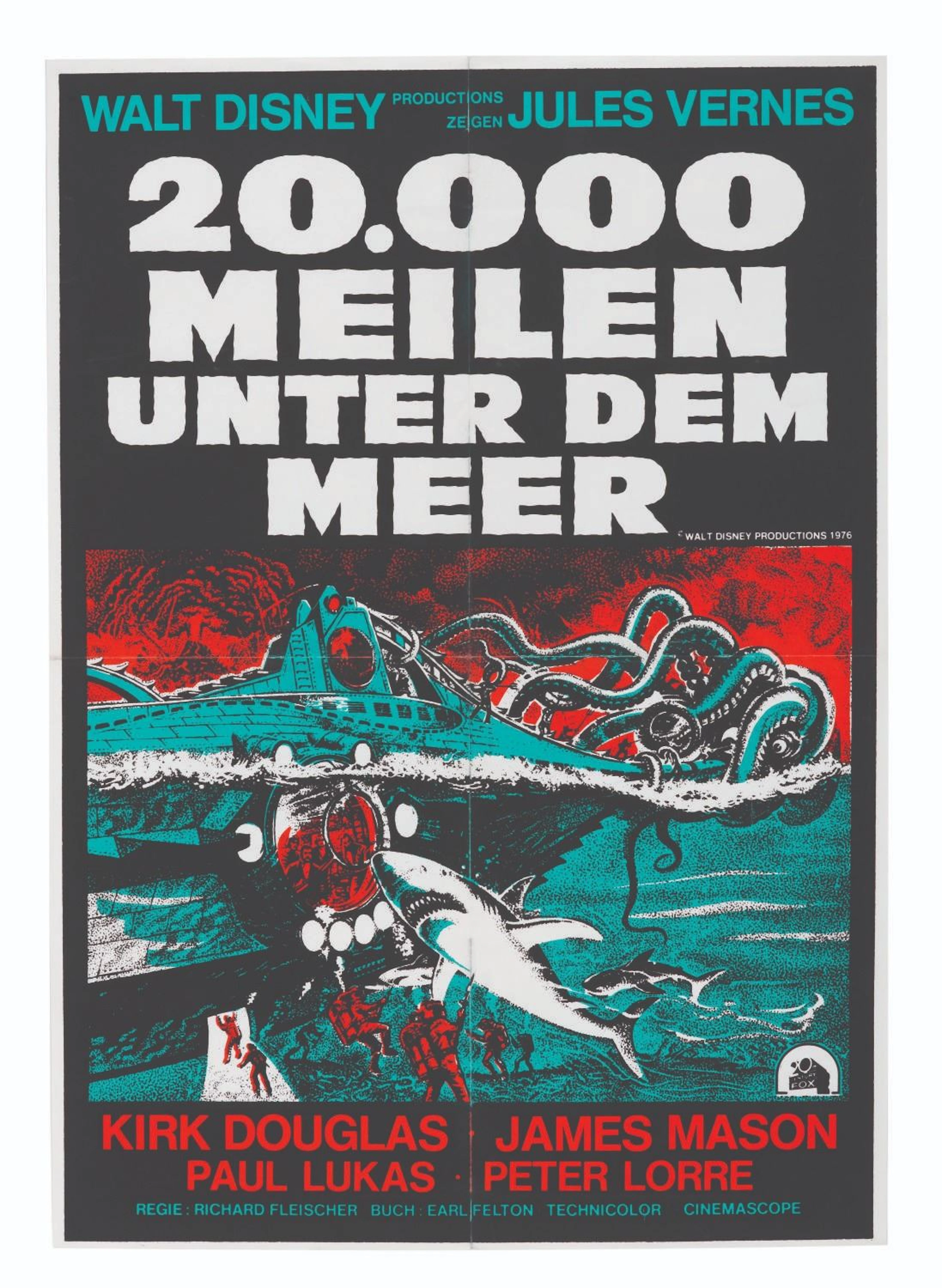 A "20,000 Leagues Under the Sea" German Poster.
