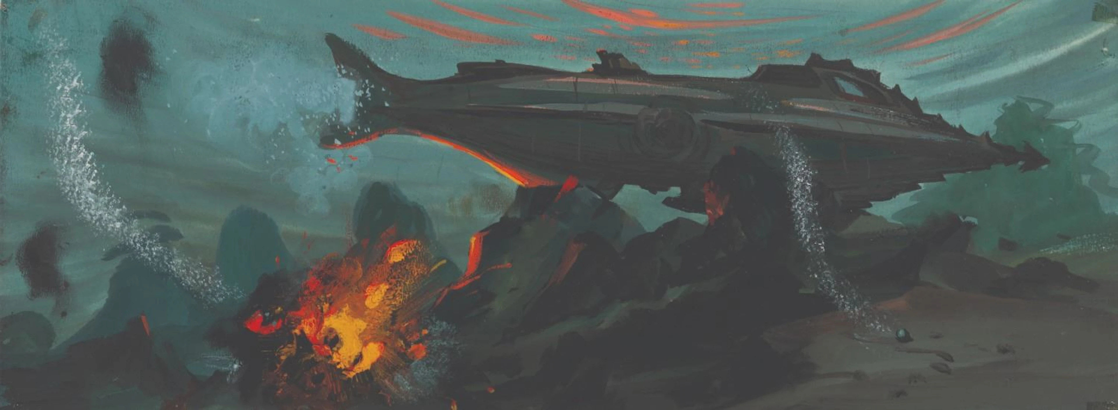 A "20,000 Leagues Under The Sea" Nautilus Concept Painting.
