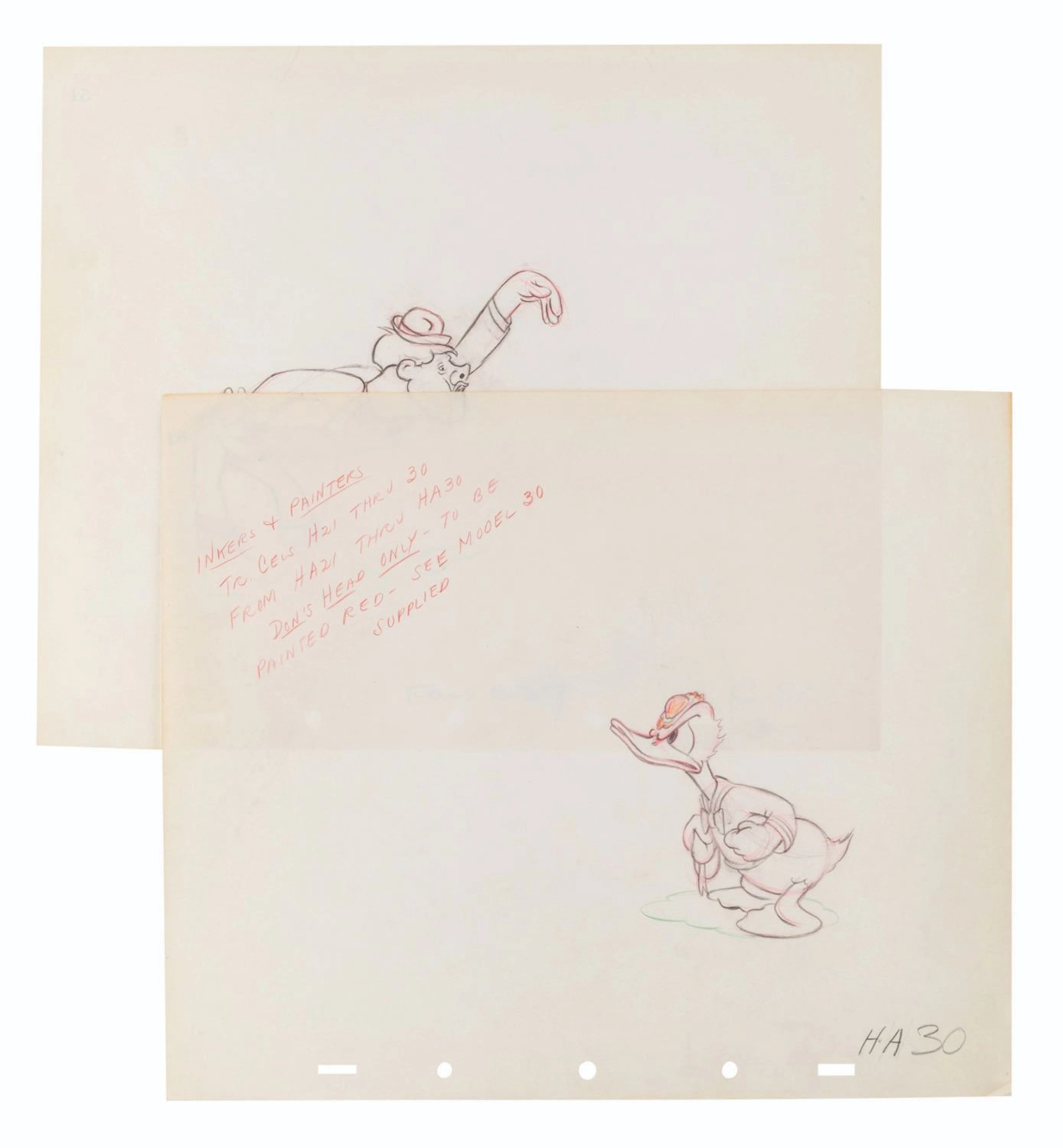 A Pair of “The Autograph Hound” Production Drawings.