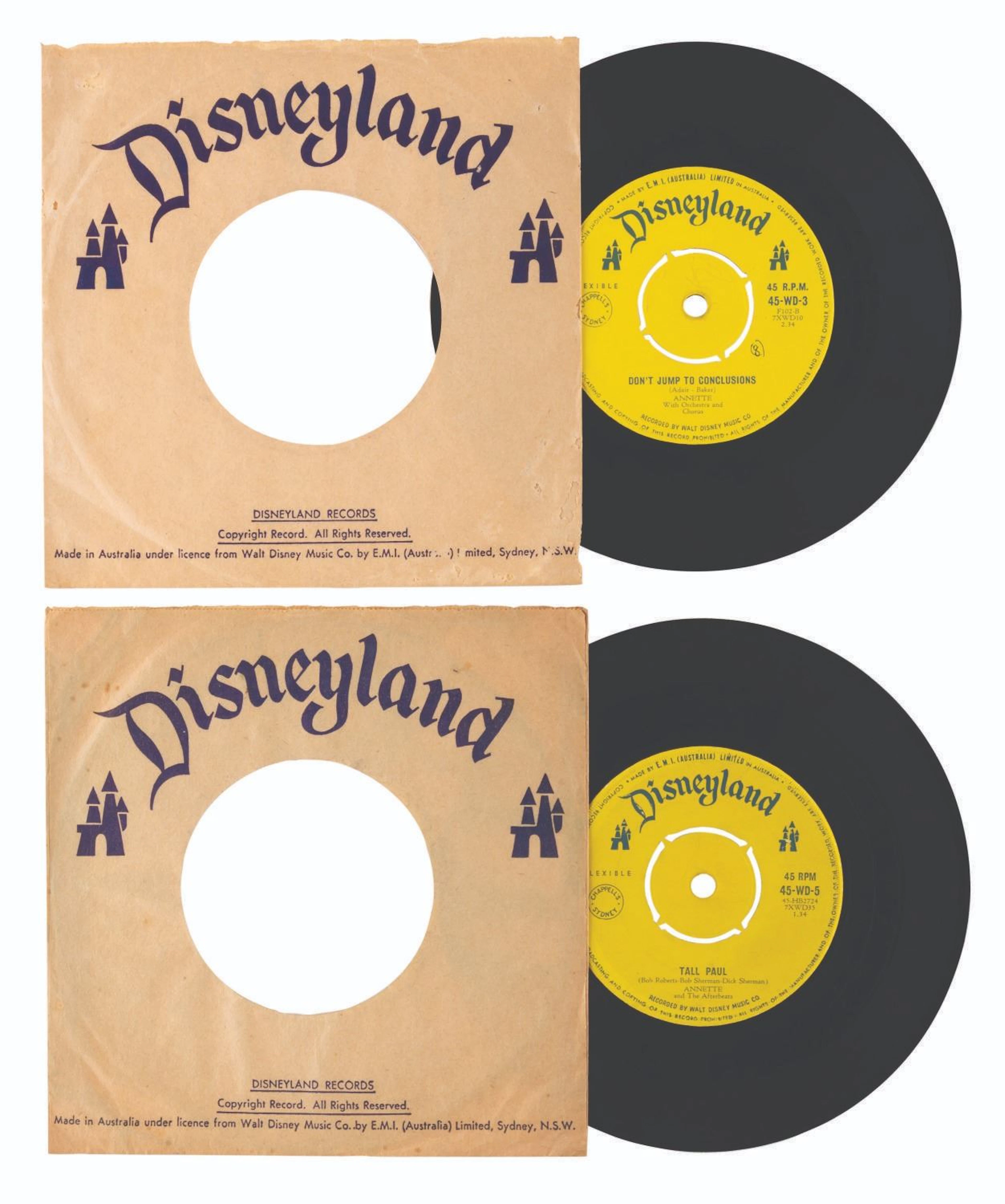 A Rare Pair of Annette Funicello Australian Records.