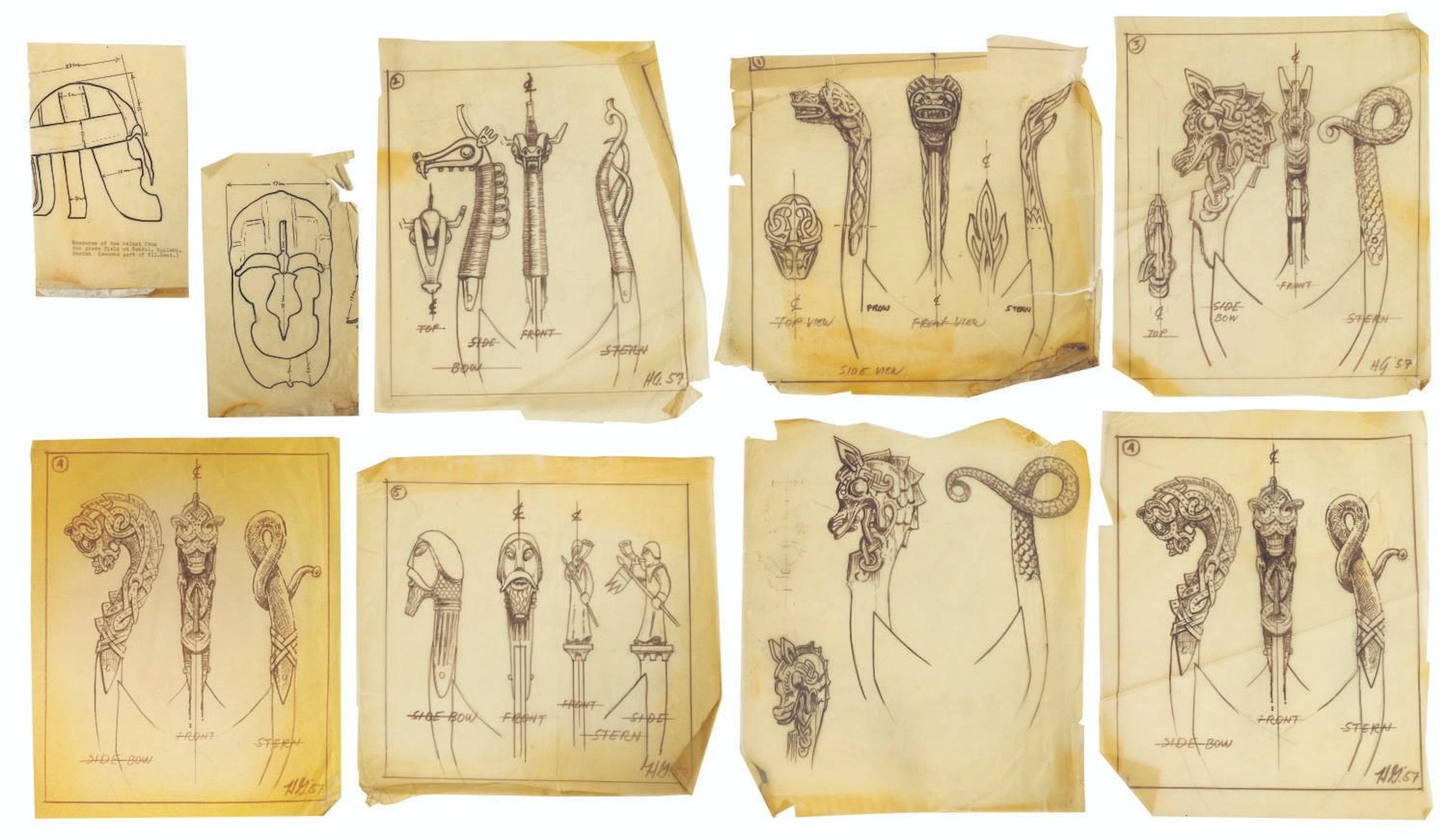 A Collection of Harper Goff Concepts for "The Vikings."