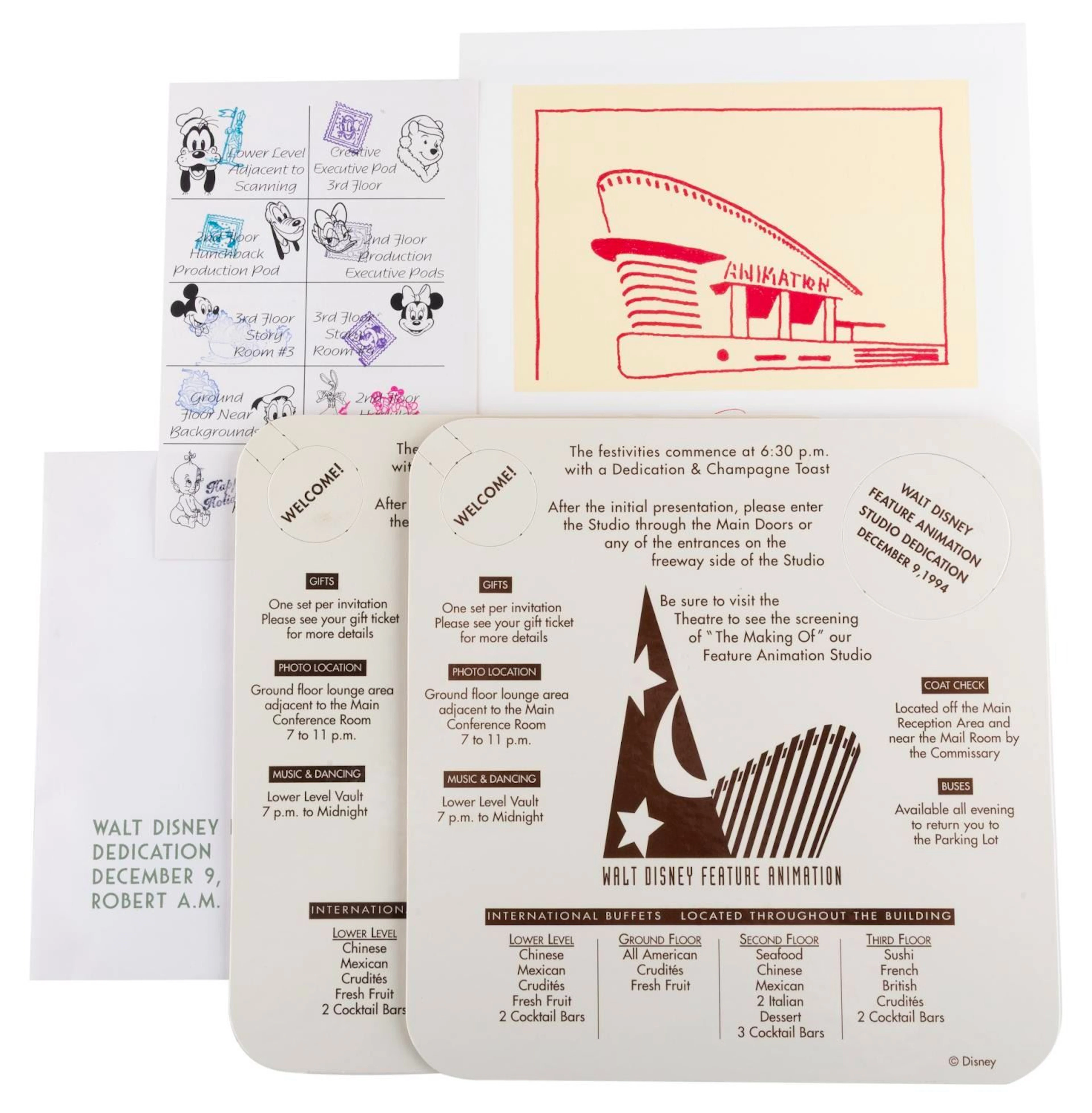 A Walt Disney Feature Animation Studio Dedication Package.