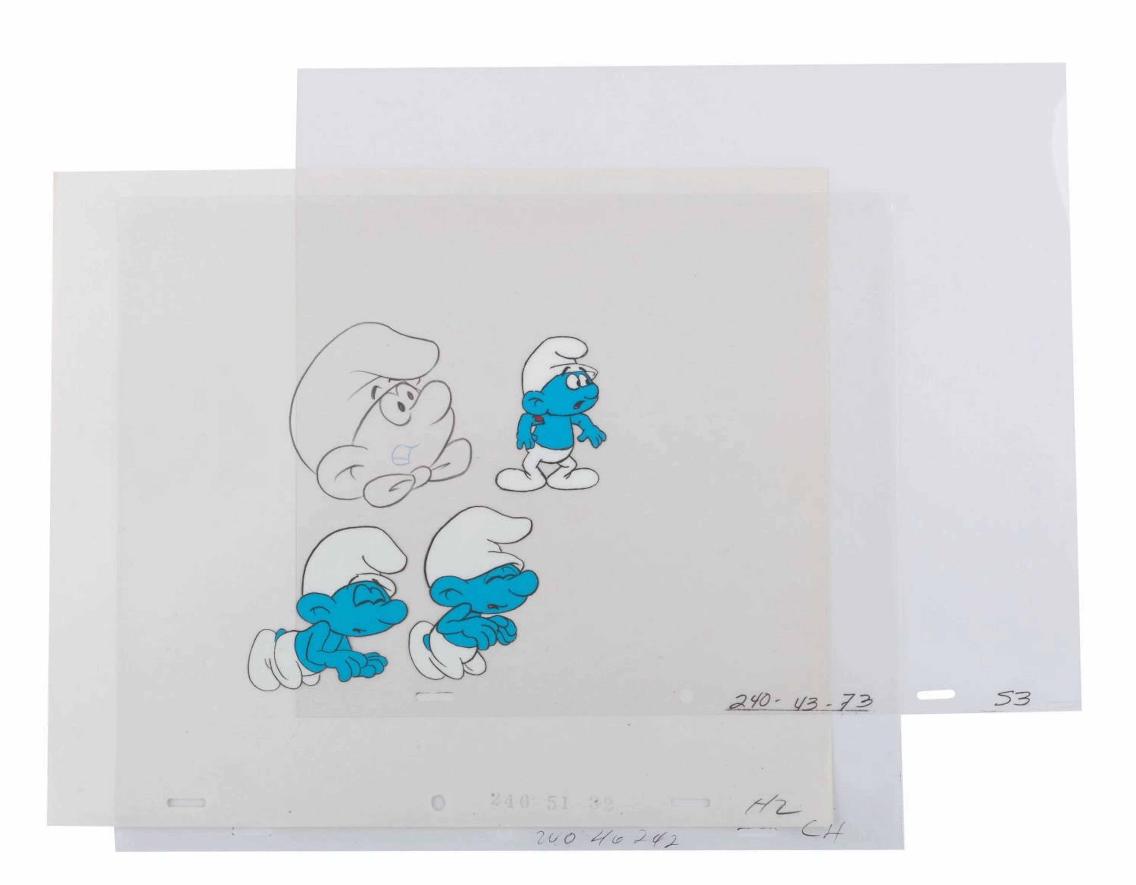 “Smurfs" Production Cels and Drawings.