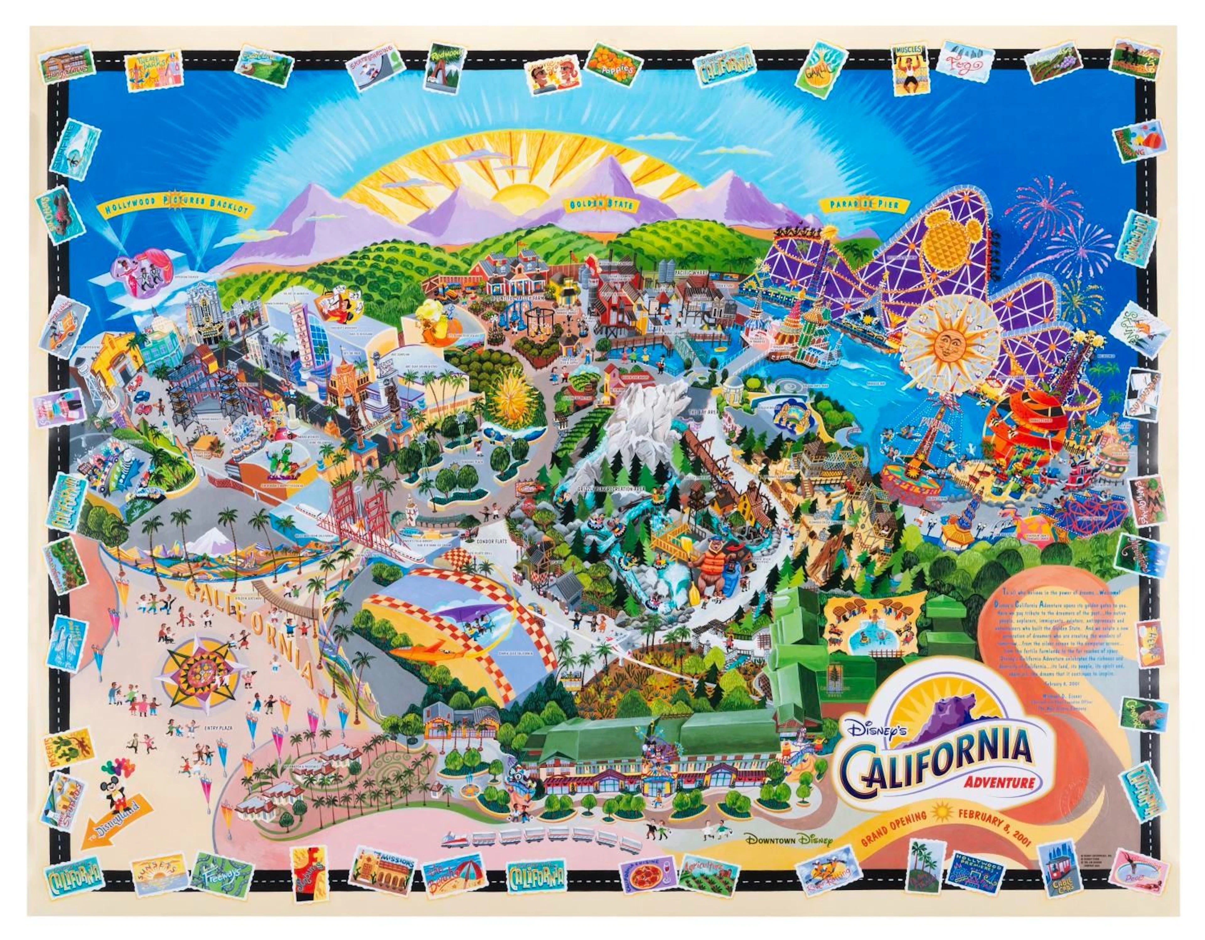 A California Adventure Grand Opening Imagineer Map.