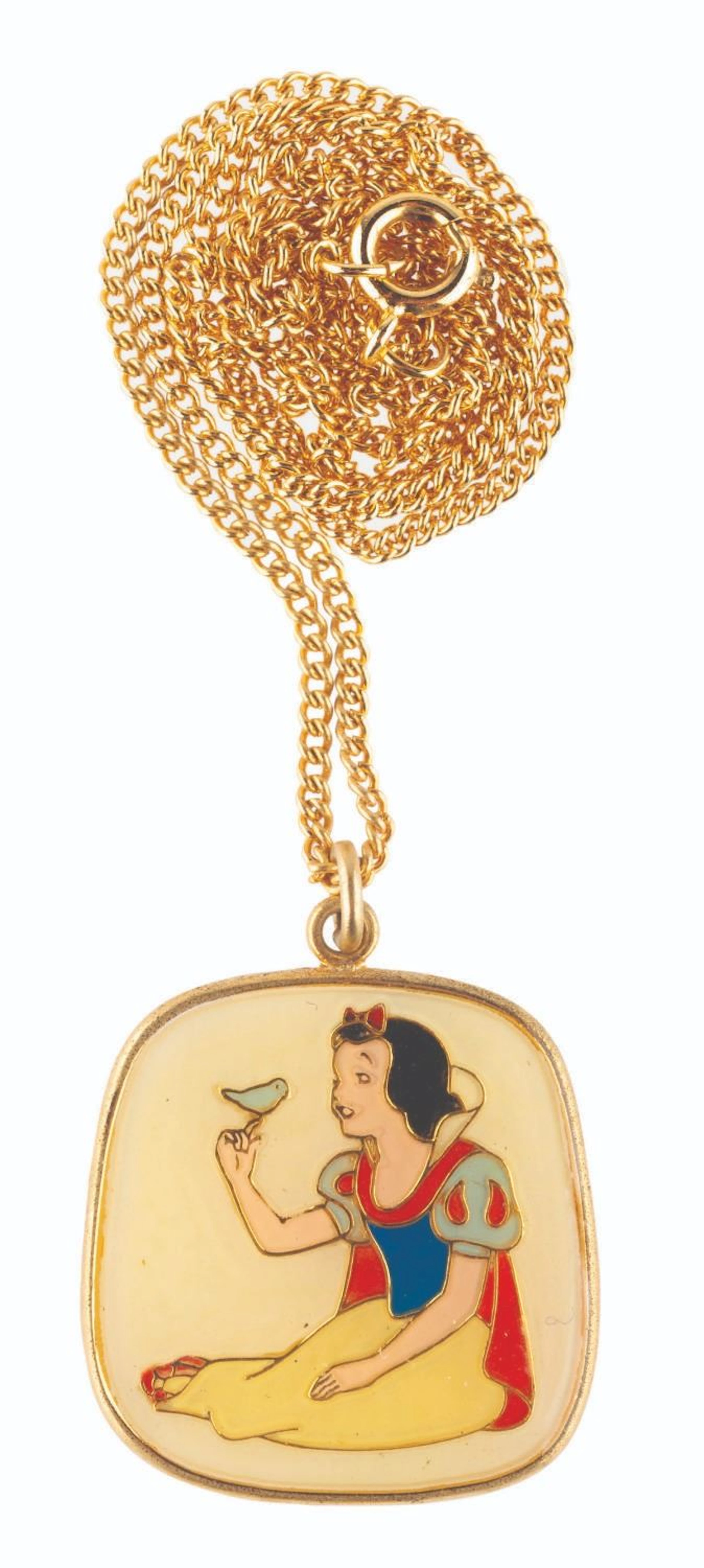 A Snow White Pendant with Chain.