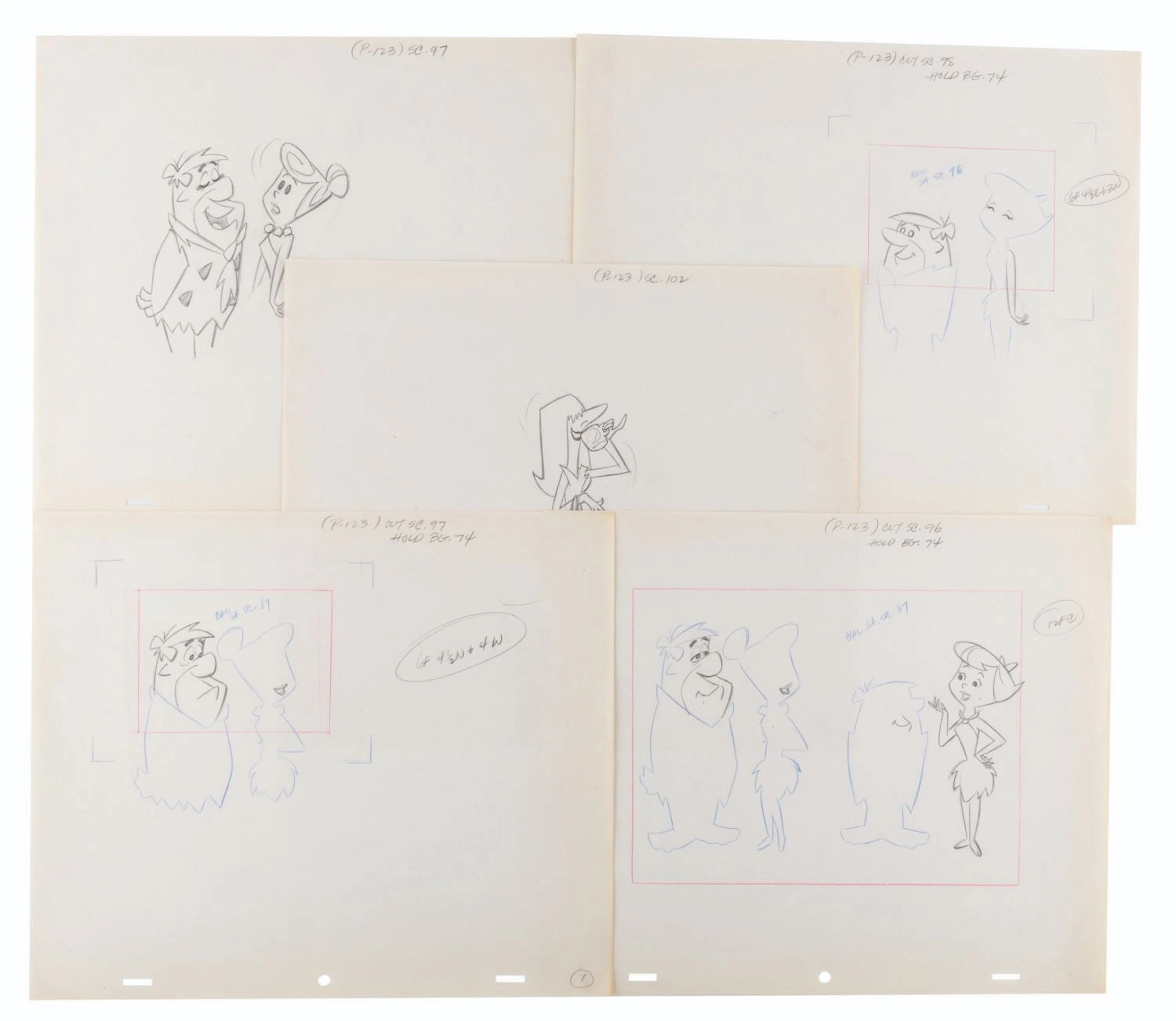 A Set of “The Flintstones” Layout Drawings.