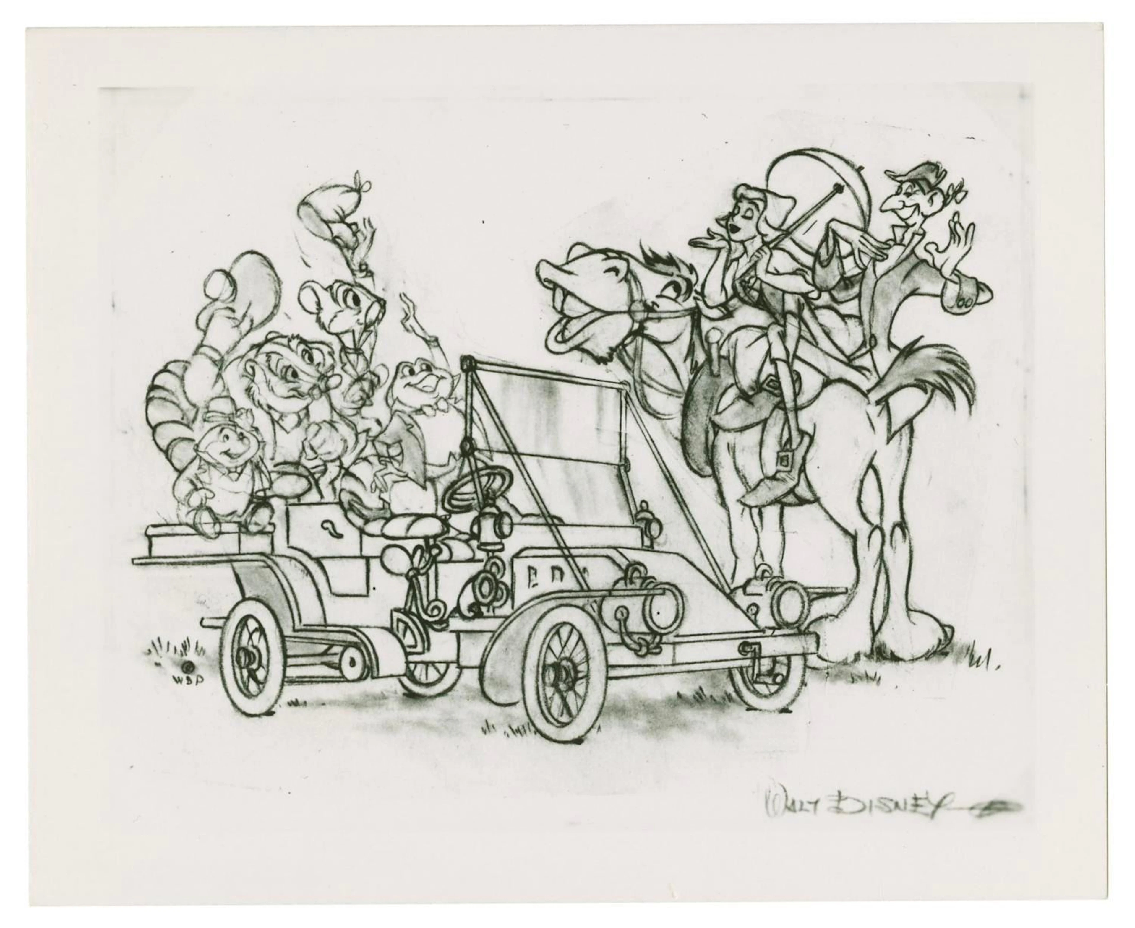 An "Ichabod and Mr.Toad" Fan Card Concept Art Photograph.