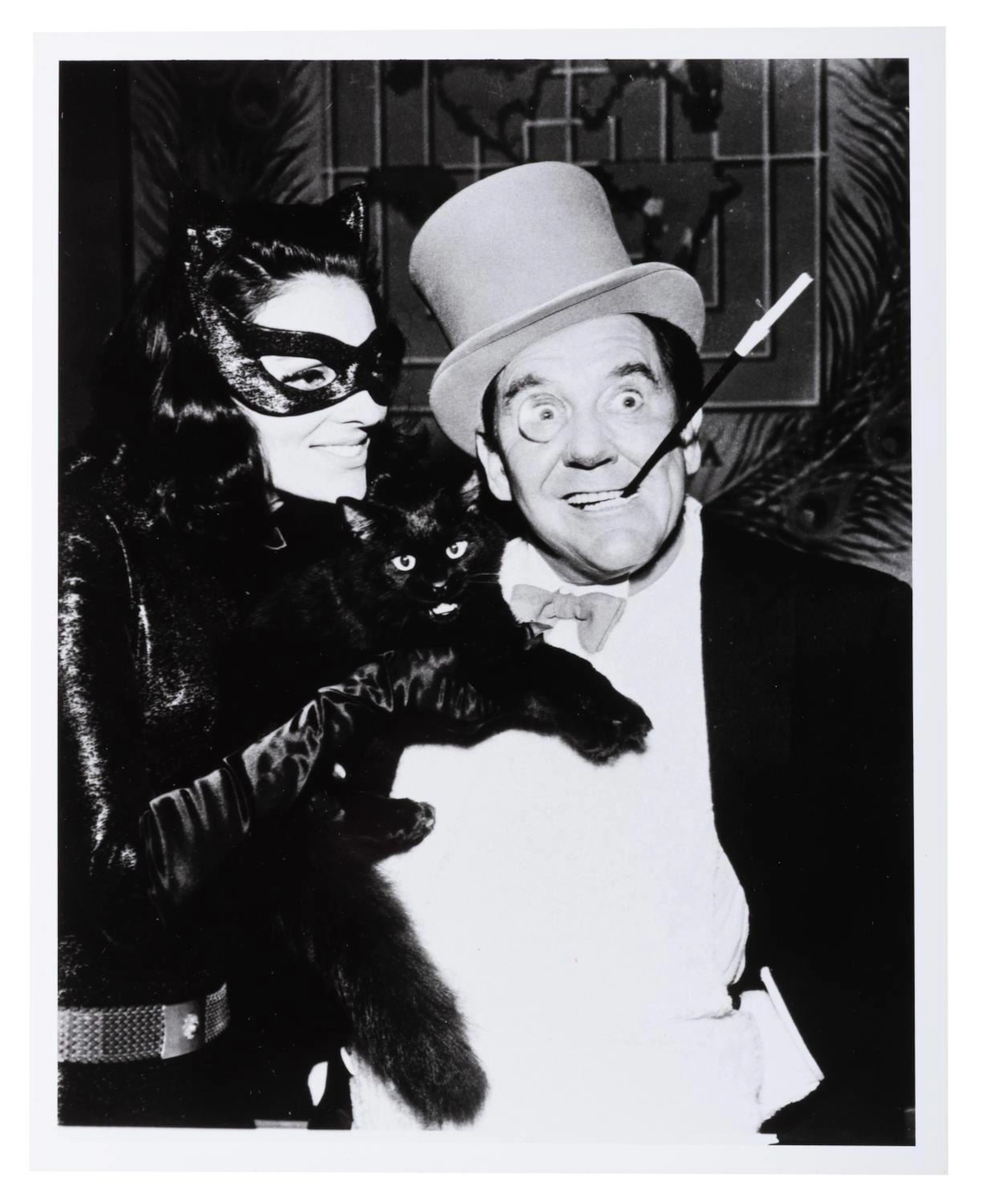 A "Batman" Penguin and Catwoman Publicity Photo.