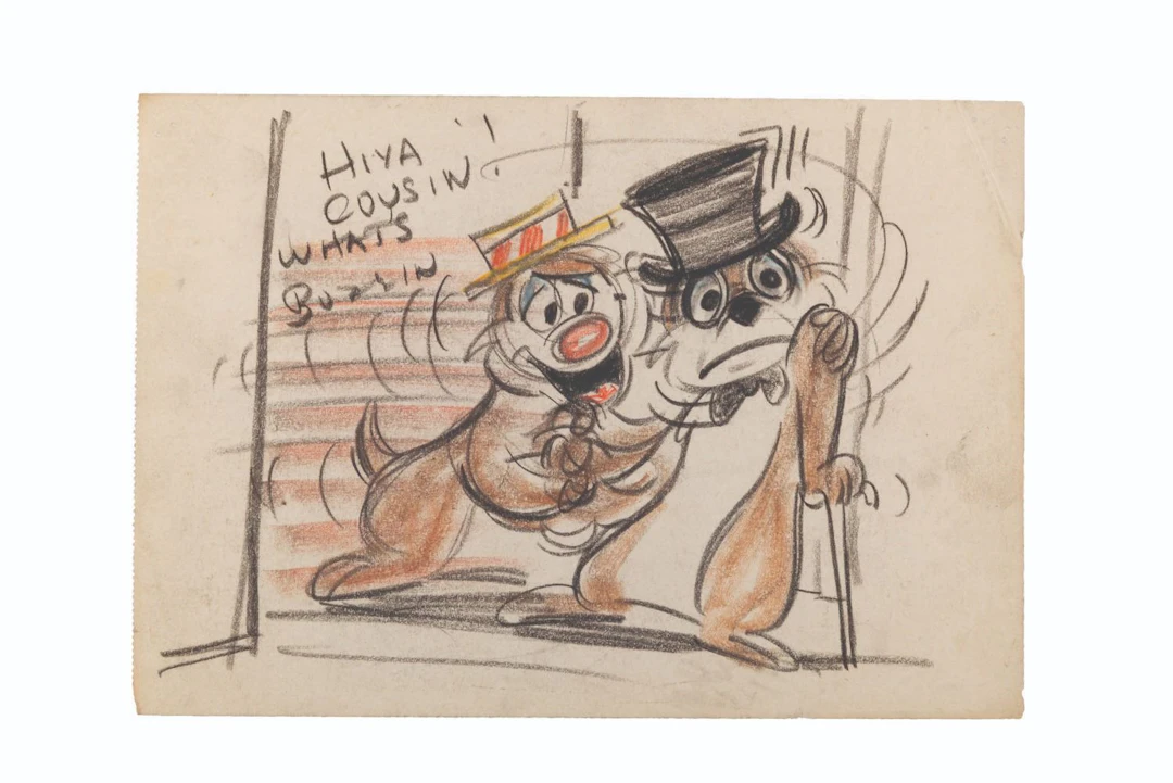 An Original Chip ‘n' Dale Storyboard Drawing.