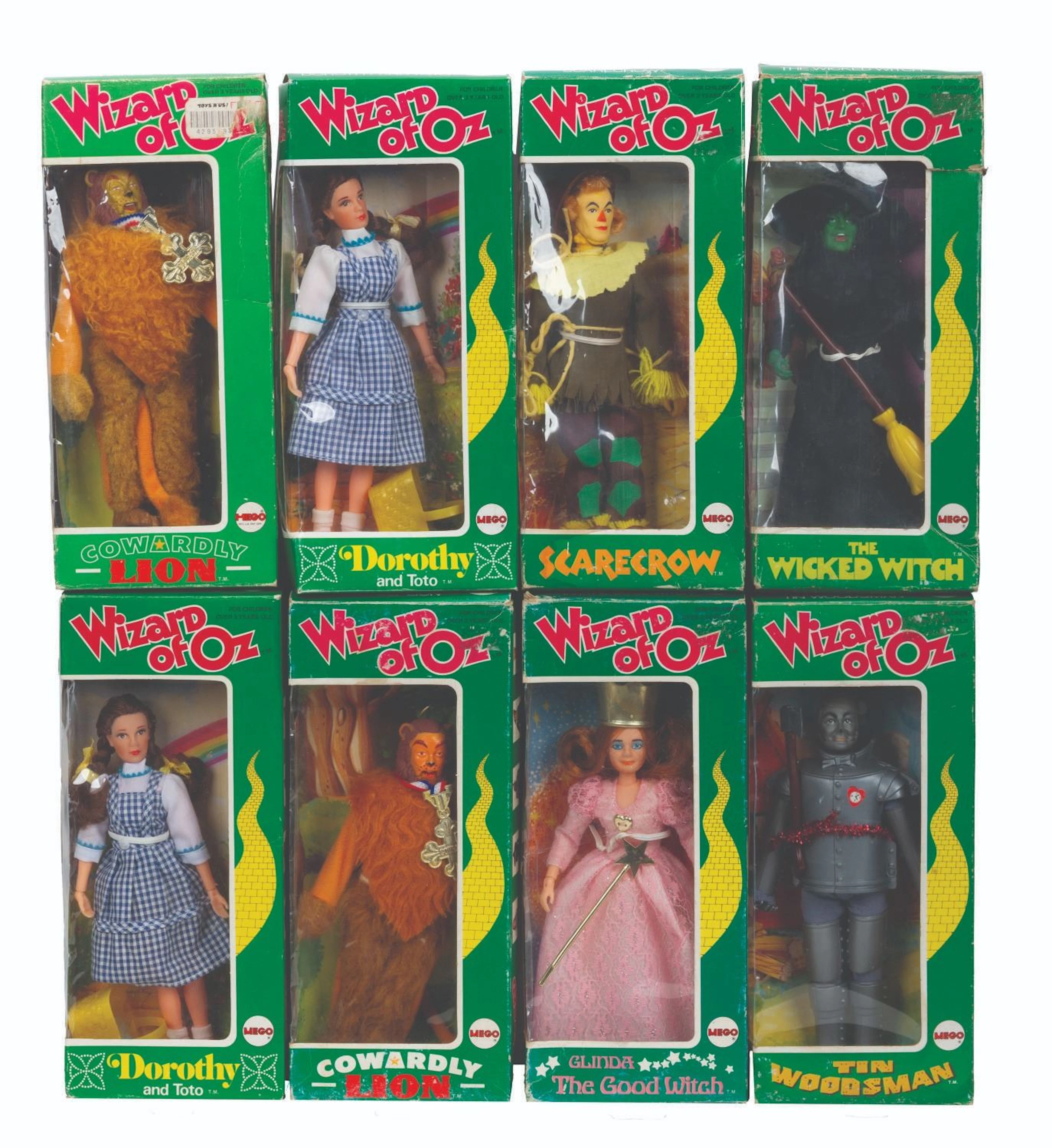 A Collection of 8 "Wizard of Oz" Figures by Mego.