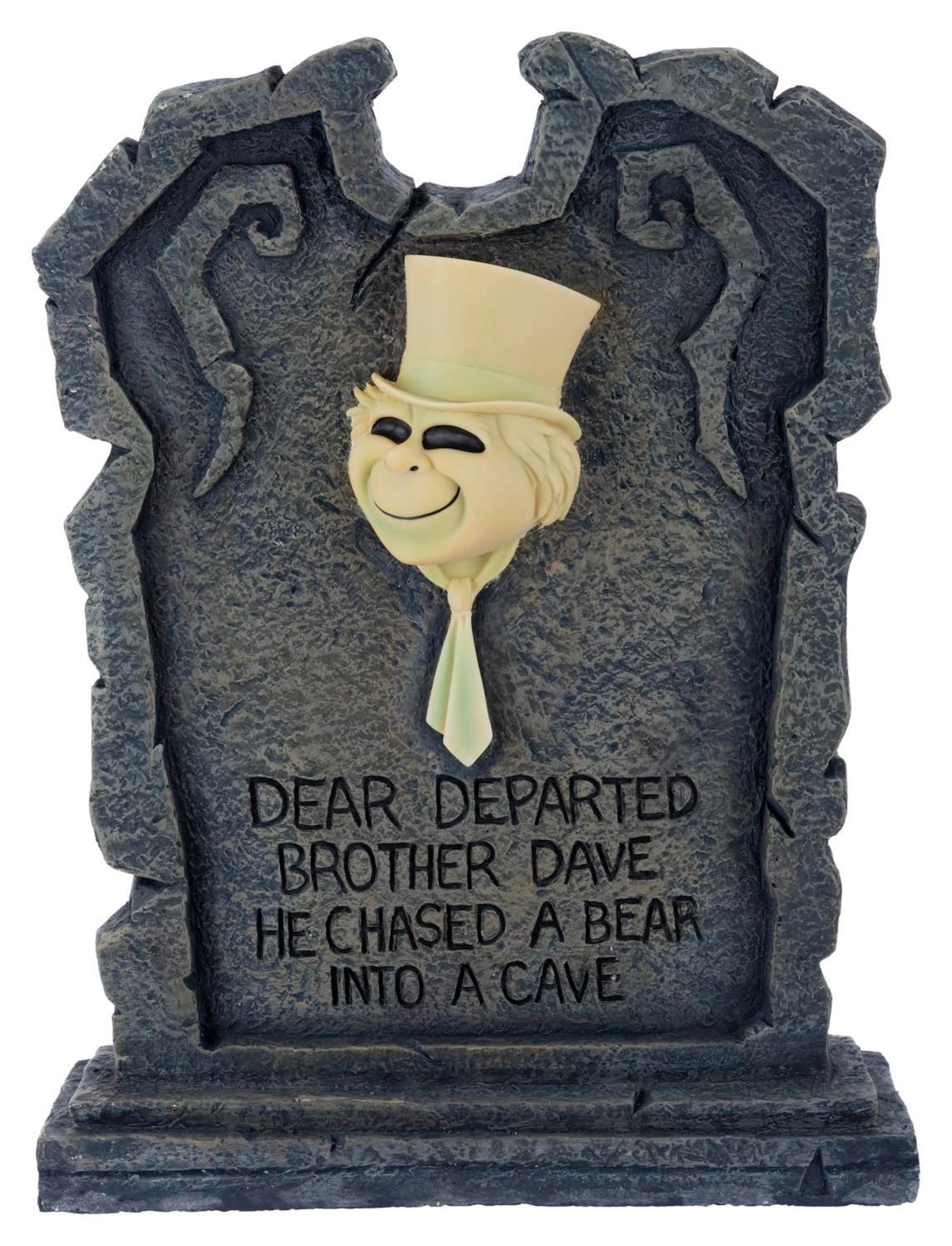 A Haunted Mansion Light-Up Tombstone Figure.