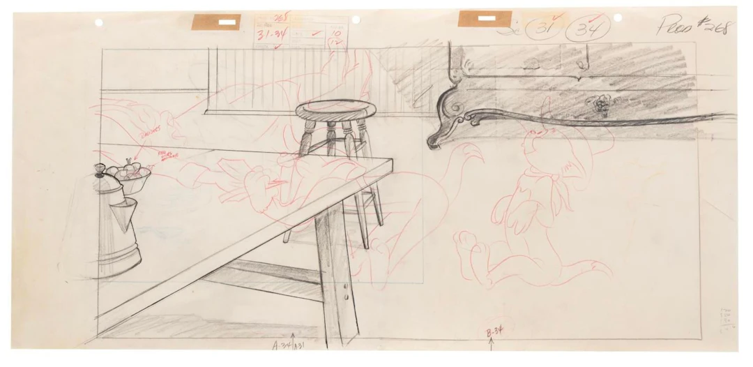 A "Posse Cat" Background Layout Drawing.